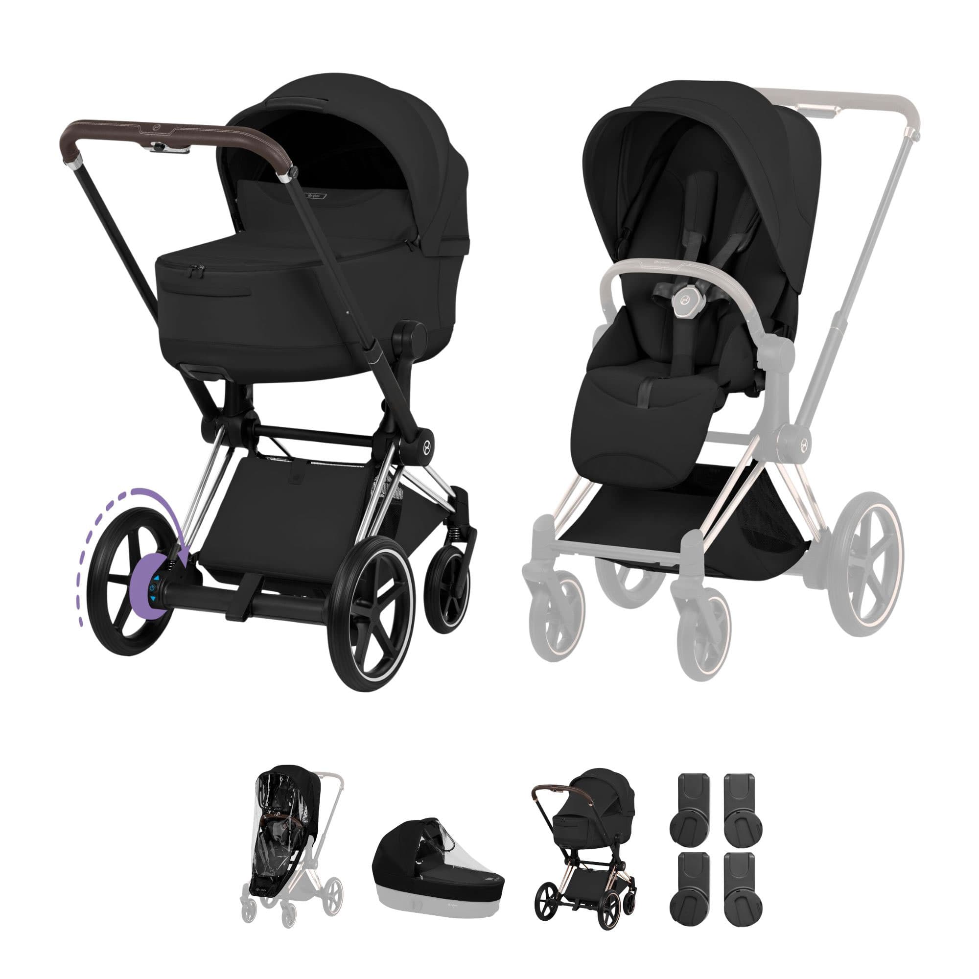 Cybex ePriam Pushchair Set - Style Collection in Sepia Black Baby Prams