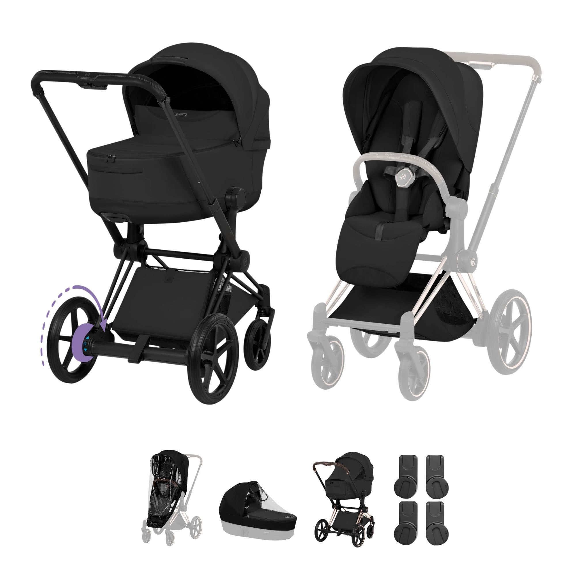 Cybex ePriam Pushchair Set - Style Collection in Sepia Black Baby Prams