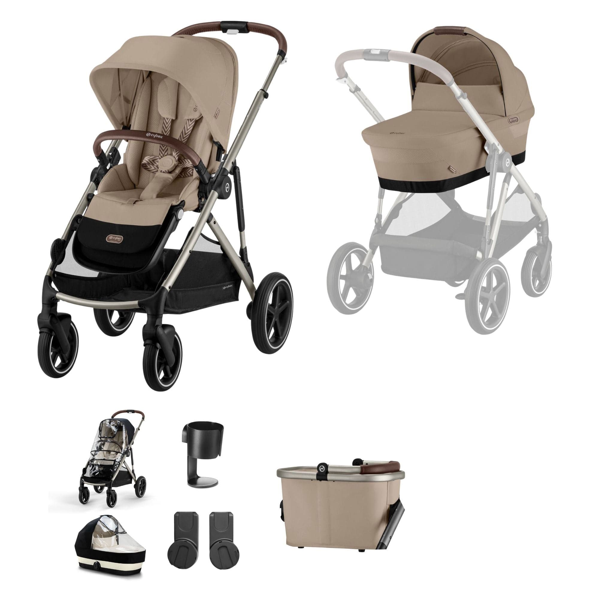 Cybex Gazelle S Essential Bundle in Taupe/Almond Beige Baby Prams 17007-ALM-BEI-2 4063846456451