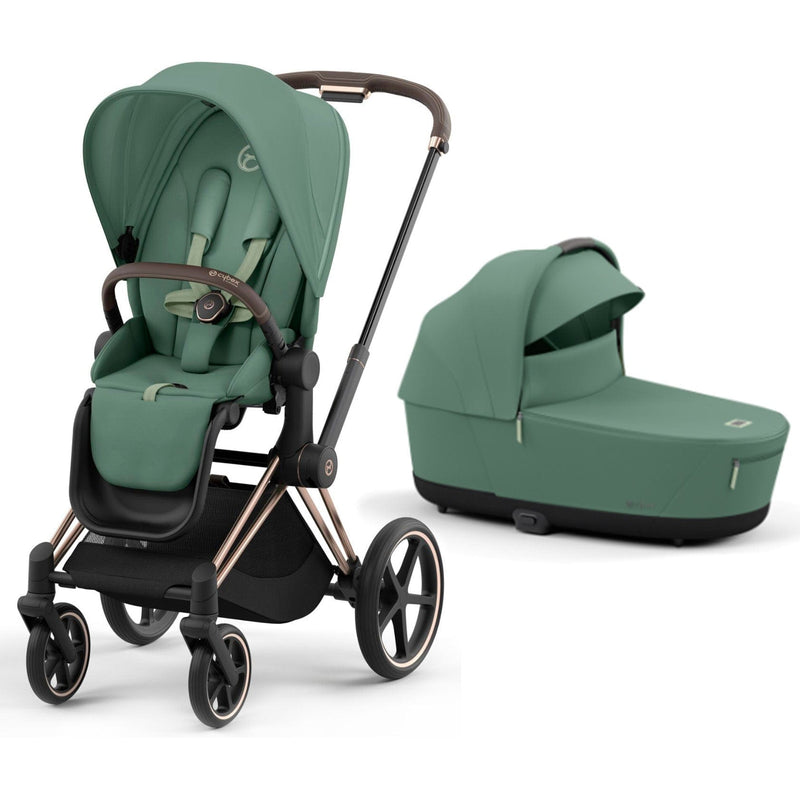 Cybex Priam & Lux Cot (2023) in Leaf GreenDeep Black Baby Prams 13975-ROS-GOL-GRN 4063846415694