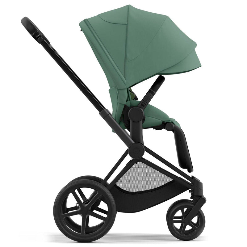 Cybex Priam & Lux Cot (2023) in Leaf GreenDeep Black Baby Prams