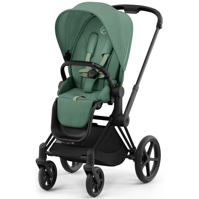 Cybex Priam & Lux Cot (2023) in Leaf GreenDeep Black Baby Prams
