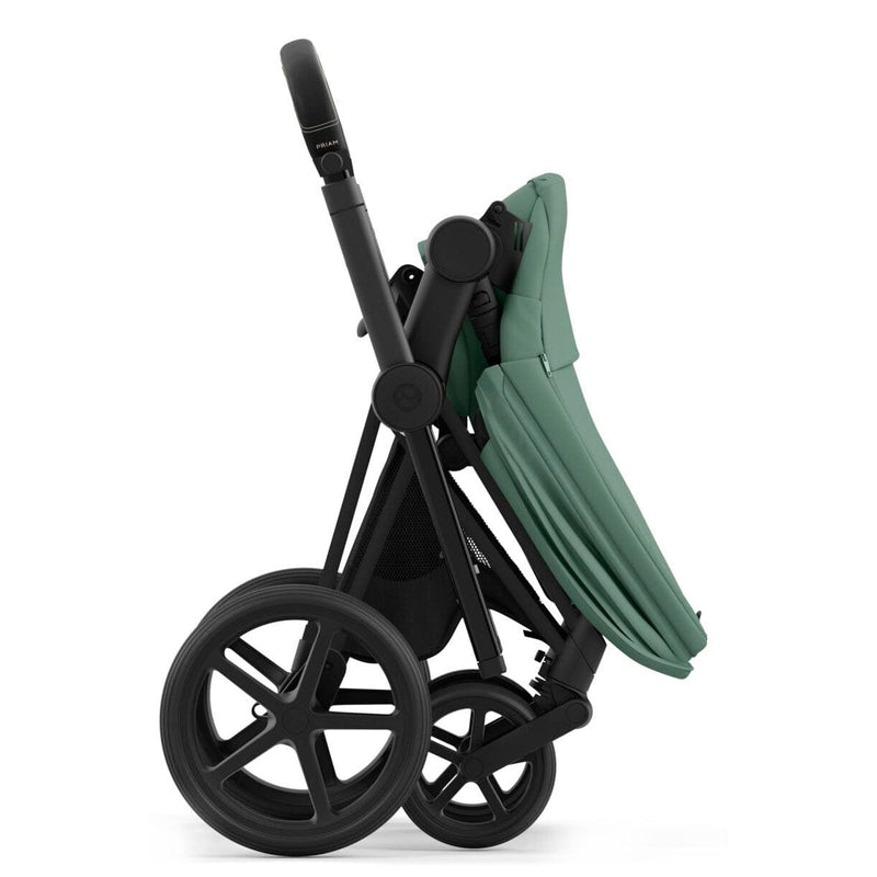 Cybex Priam & Lux Cot (2023) in Leaf GreenDeep Black Baby Prams