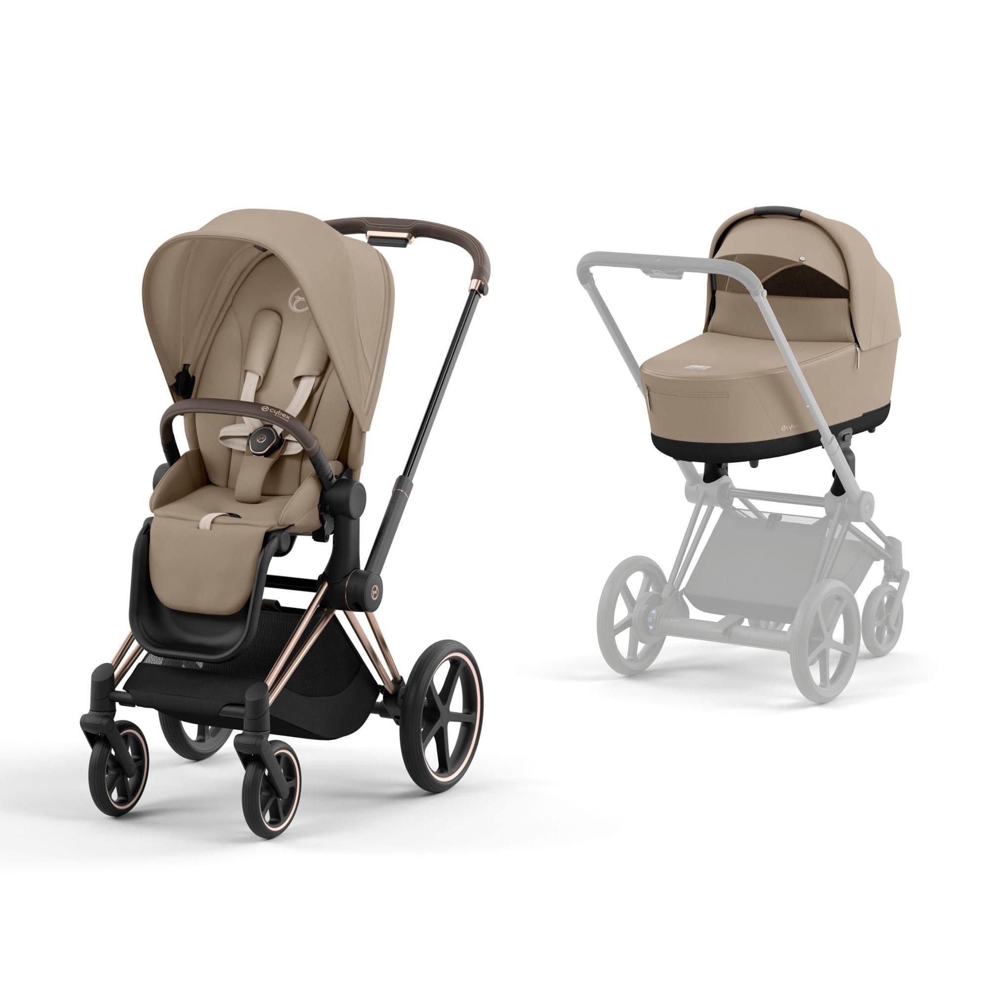 Cybex Priam & Lux Cot in Cozy Beige Baby Prams 16683-ROS-GOL-BGE 4063846452576