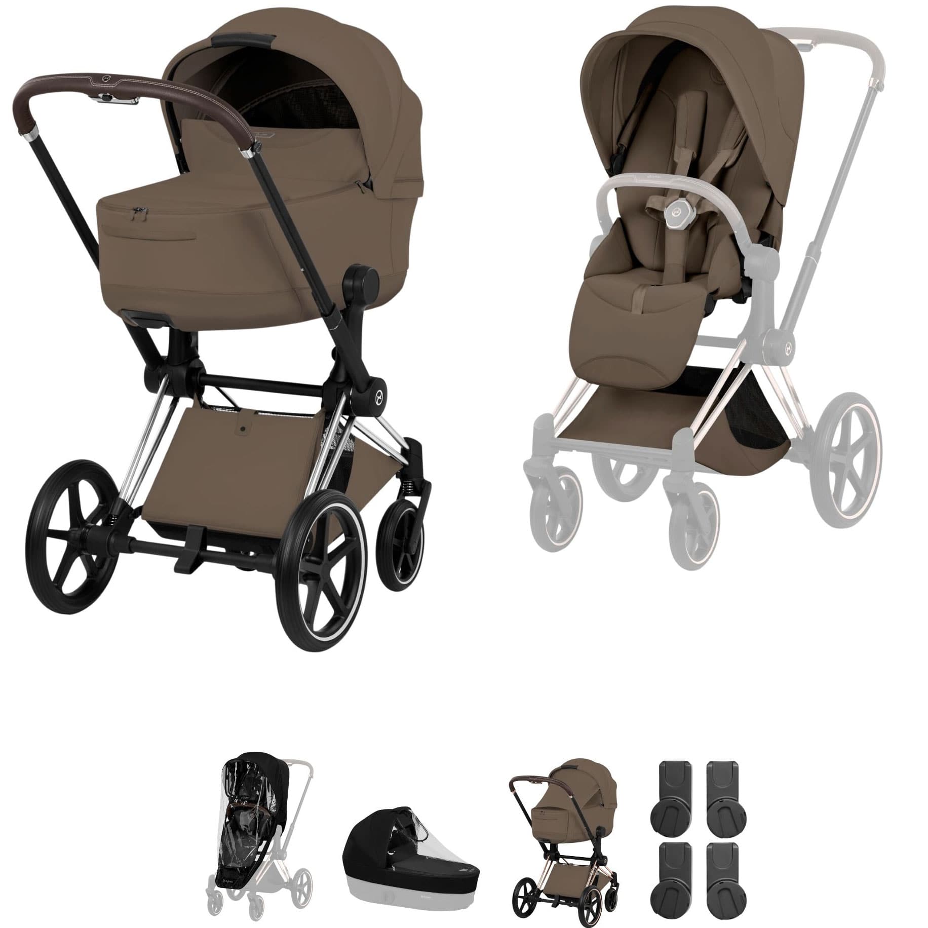 Cybex Priam Pushchair Set - Style Collection in Coconut Brown Baby Prams 21812-CB-BRN 4063846590148
