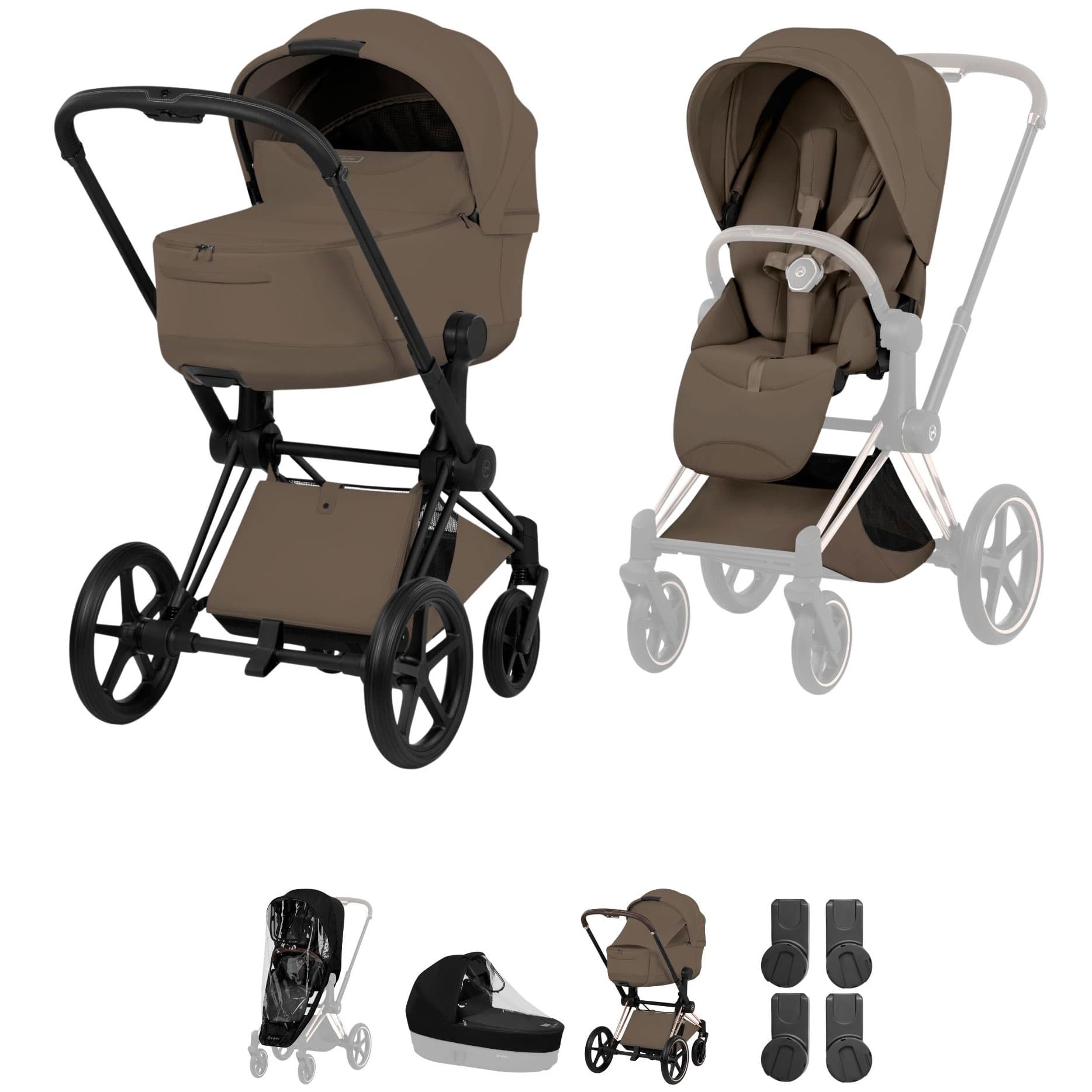 Cybex Priam Pushchair Set - Style Collection in Coconut Brown Baby Prams 21812-MB-BRN 4063846590148