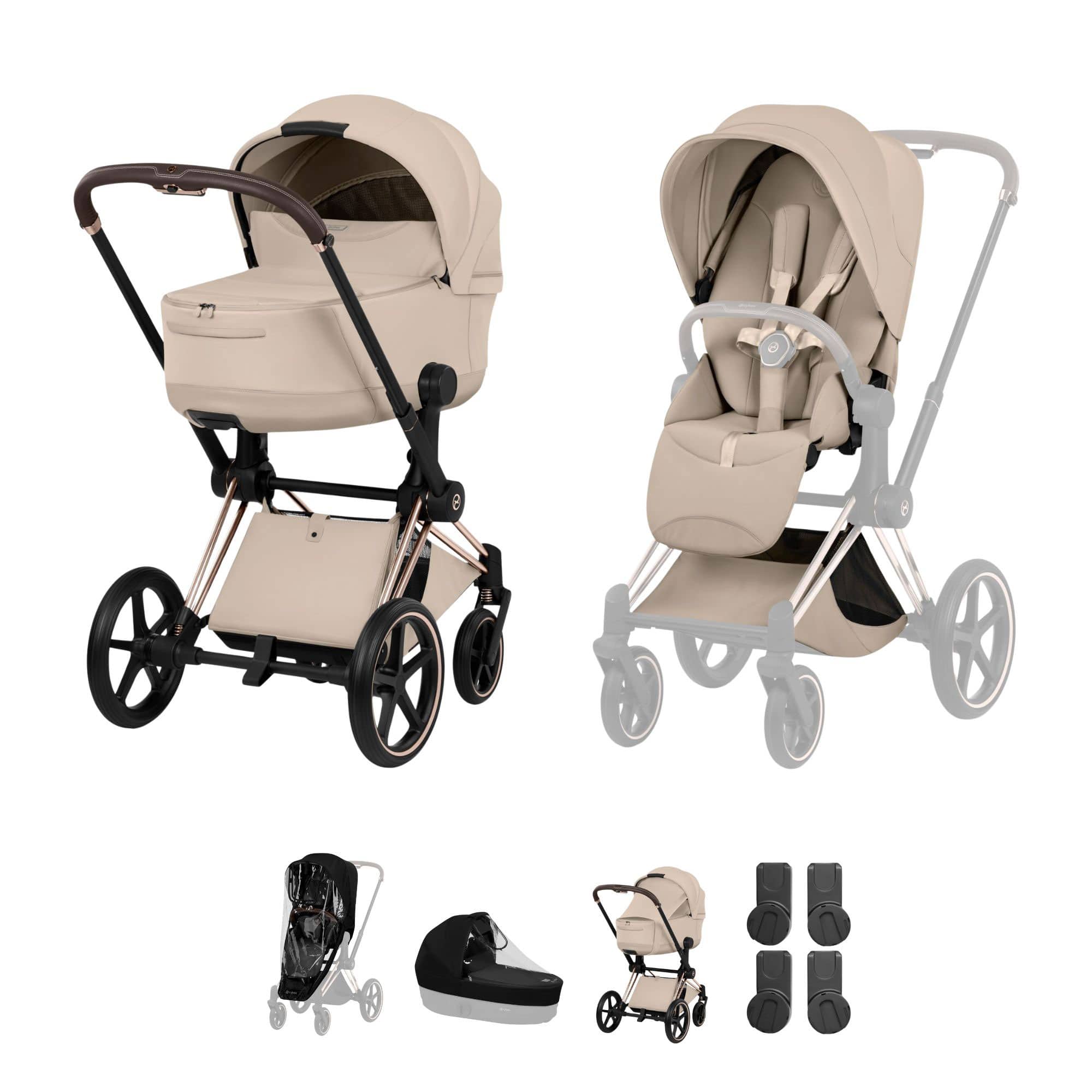 Cybex Priam Pushchair Set - Style Collection in Cozy Beige Baby Prams 21812-RG-COZ-BEI 4063846551040