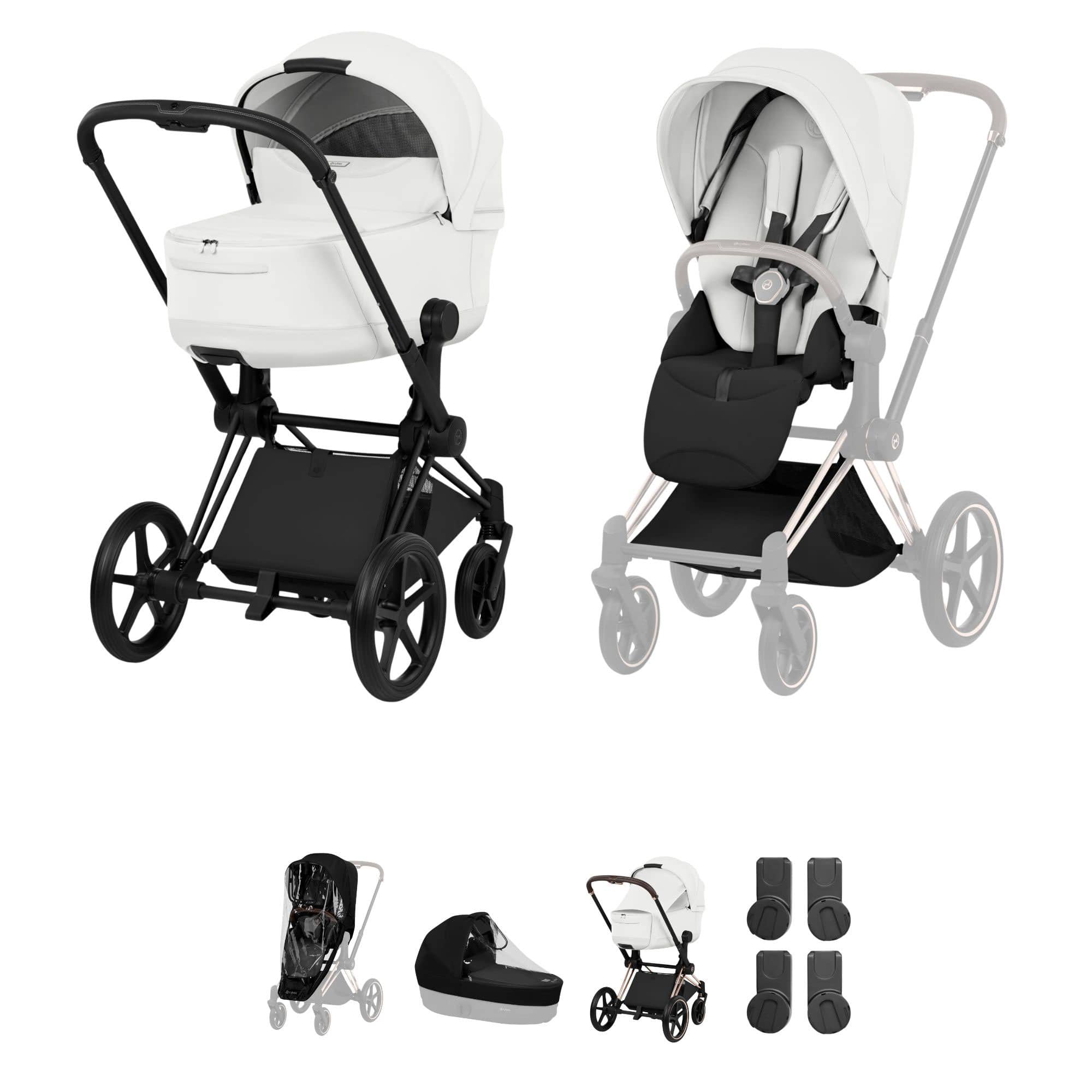 Cybex Priam Pushchair Set - Style Collection in Off White Baby Prams 21812-MB-OFF-WHT 4063846551224
