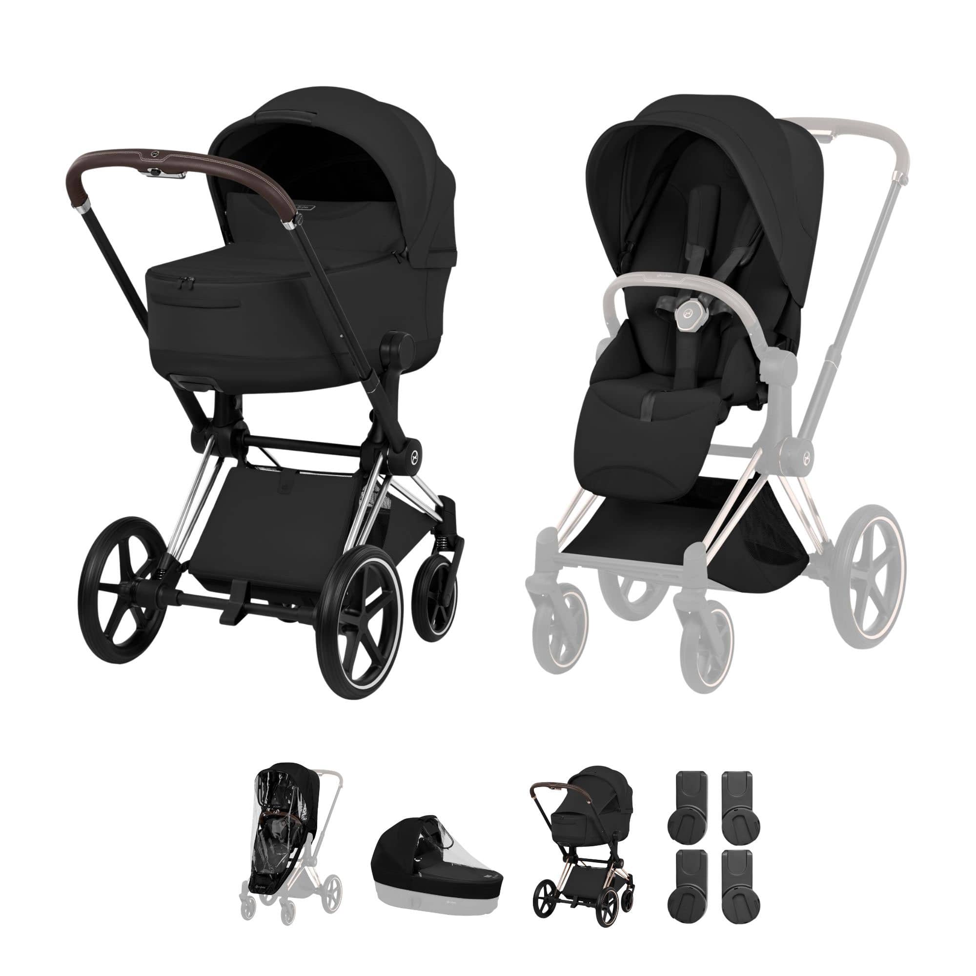 Cybex Priam Pushchair Set - Style Collection in Sepia Black Baby Prams 21812-CB-BLK 4063846550920