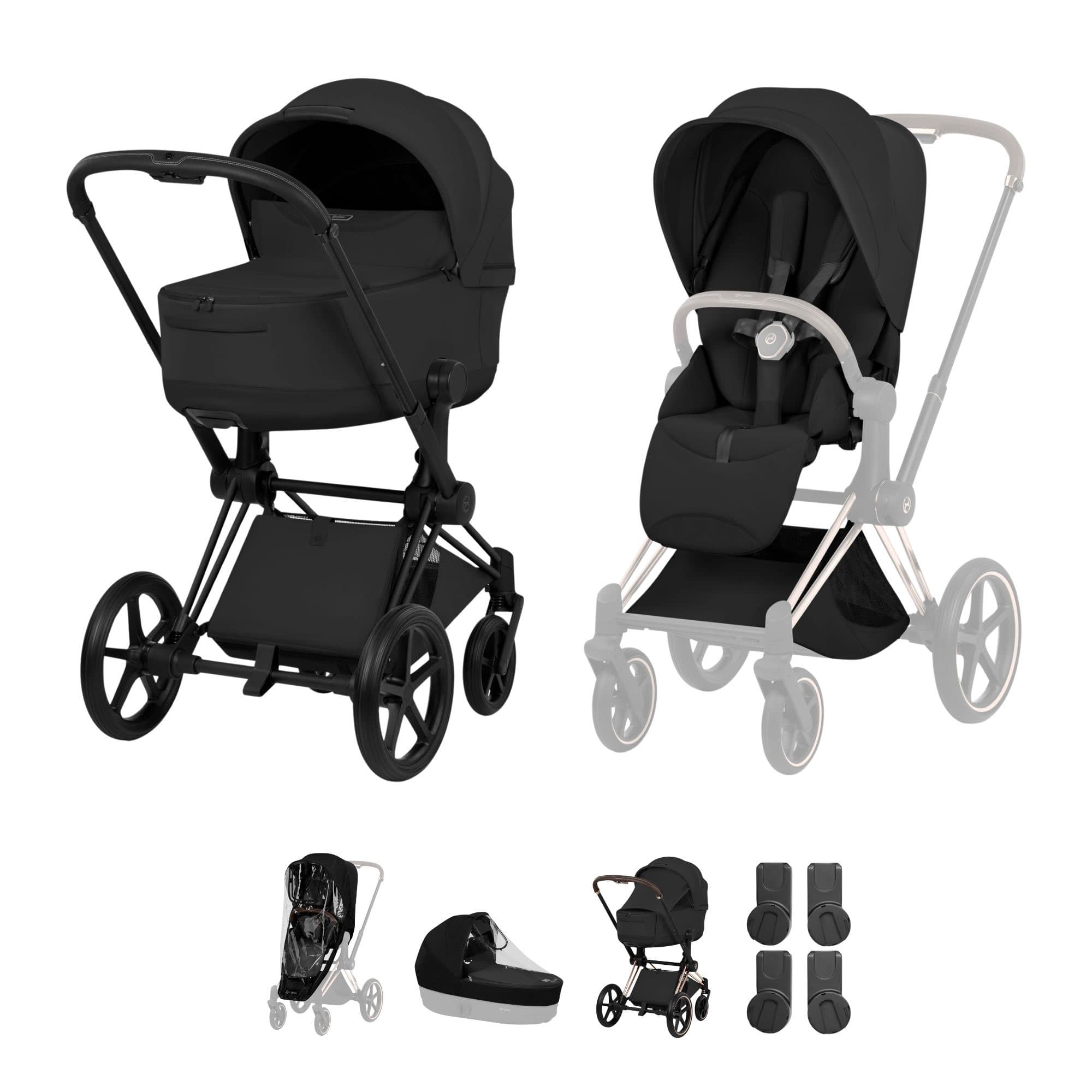 Cybex Priam Pushchair Set - Style Collection in Sepia Black Baby Prams 21812-MB-BLK 4063846550920
