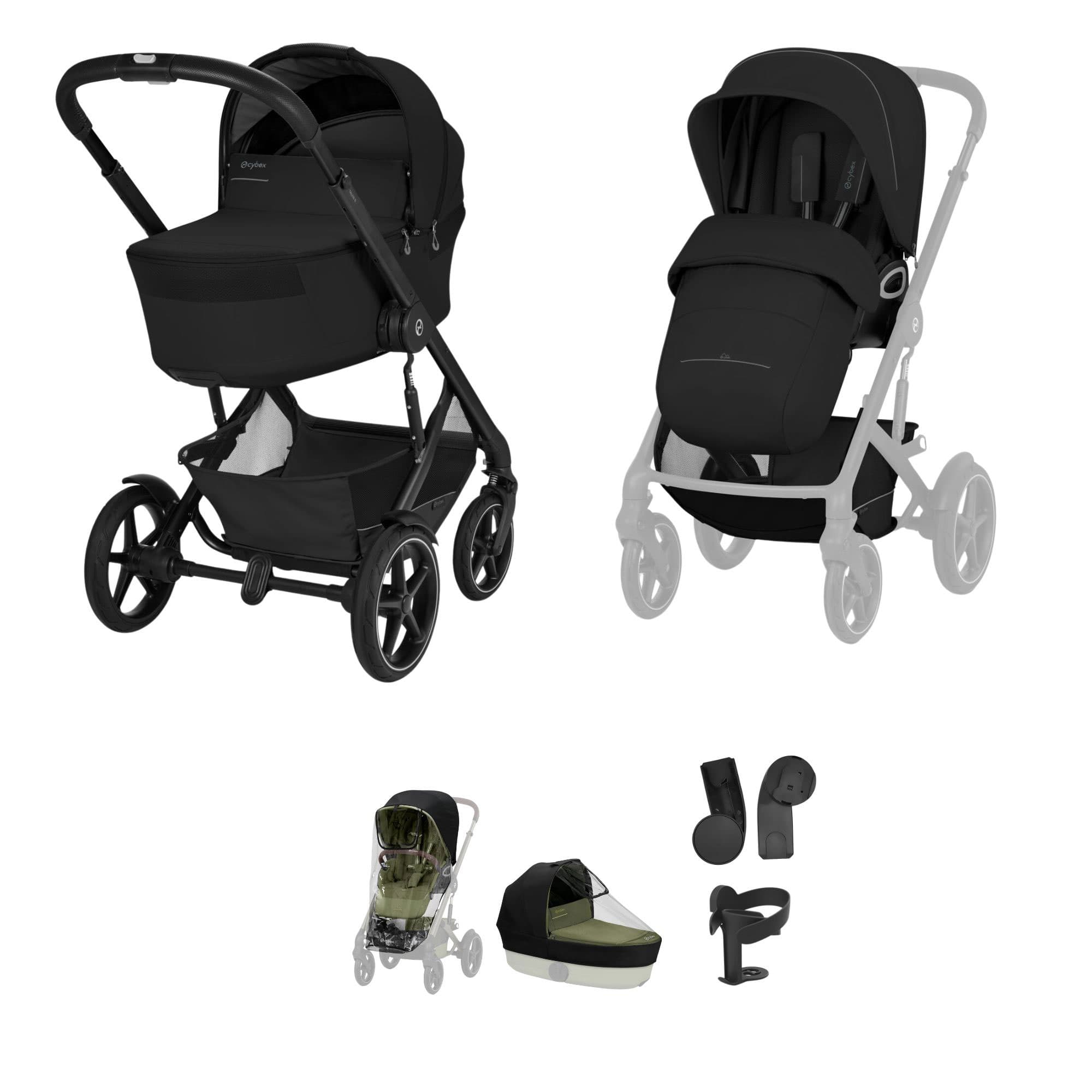 Cybex Talos Foldable Carrycot Accessory Bundle in Moon Black Baby Prams TAL-ACC-BLK-1 4063846591985