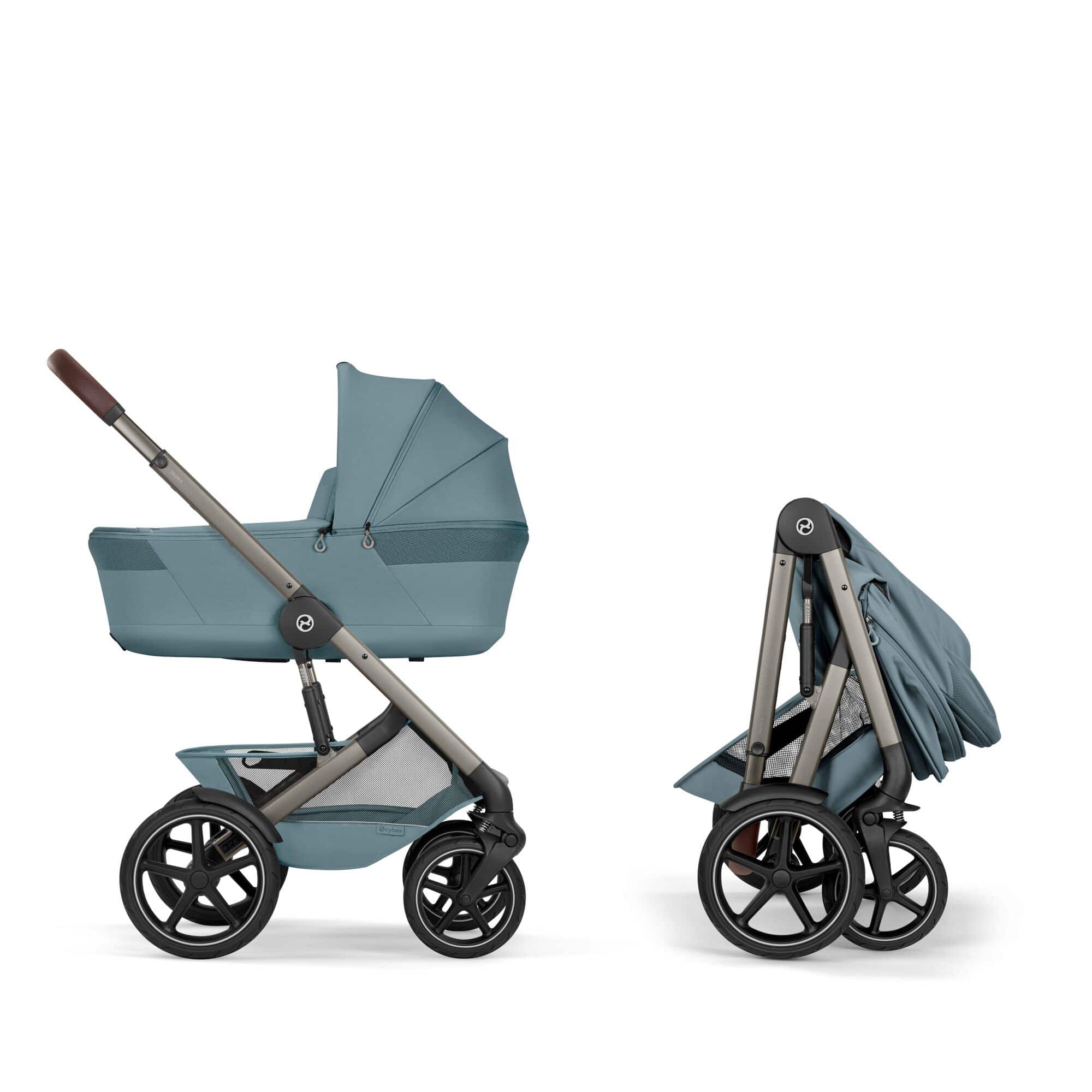 Cybex Talos Foldable Carrycot Accessory Bundle in Stormy Blue Baby Prams TAL-ACC-BLU-1 4063846592012