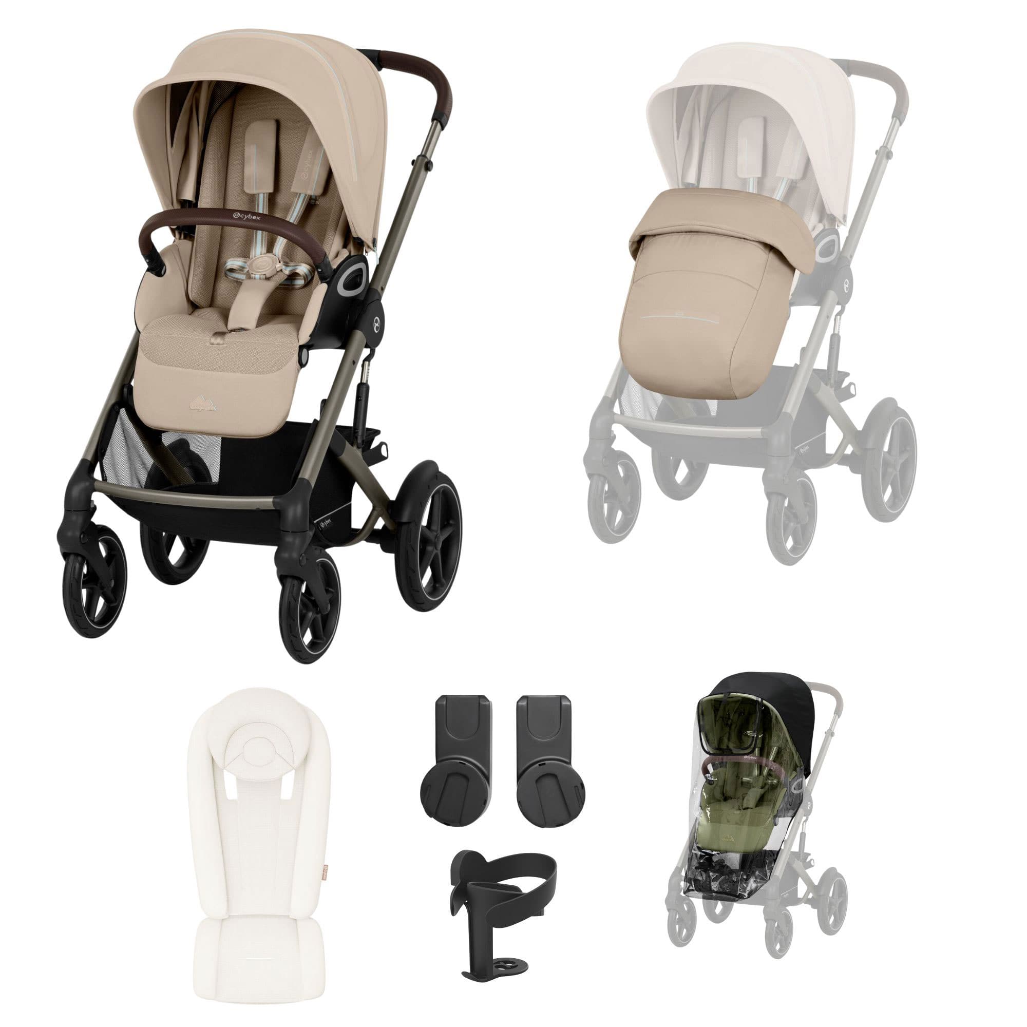 Cybex Talos S Lux 8 Piece Bundle in Almond Beige Baby Prams