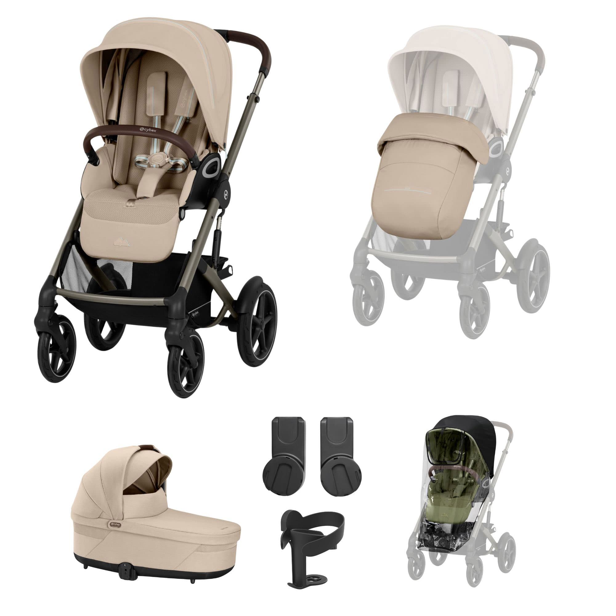 Cybex Talos S Lux 8 Piece Bundle in Almond Beige Baby Prams