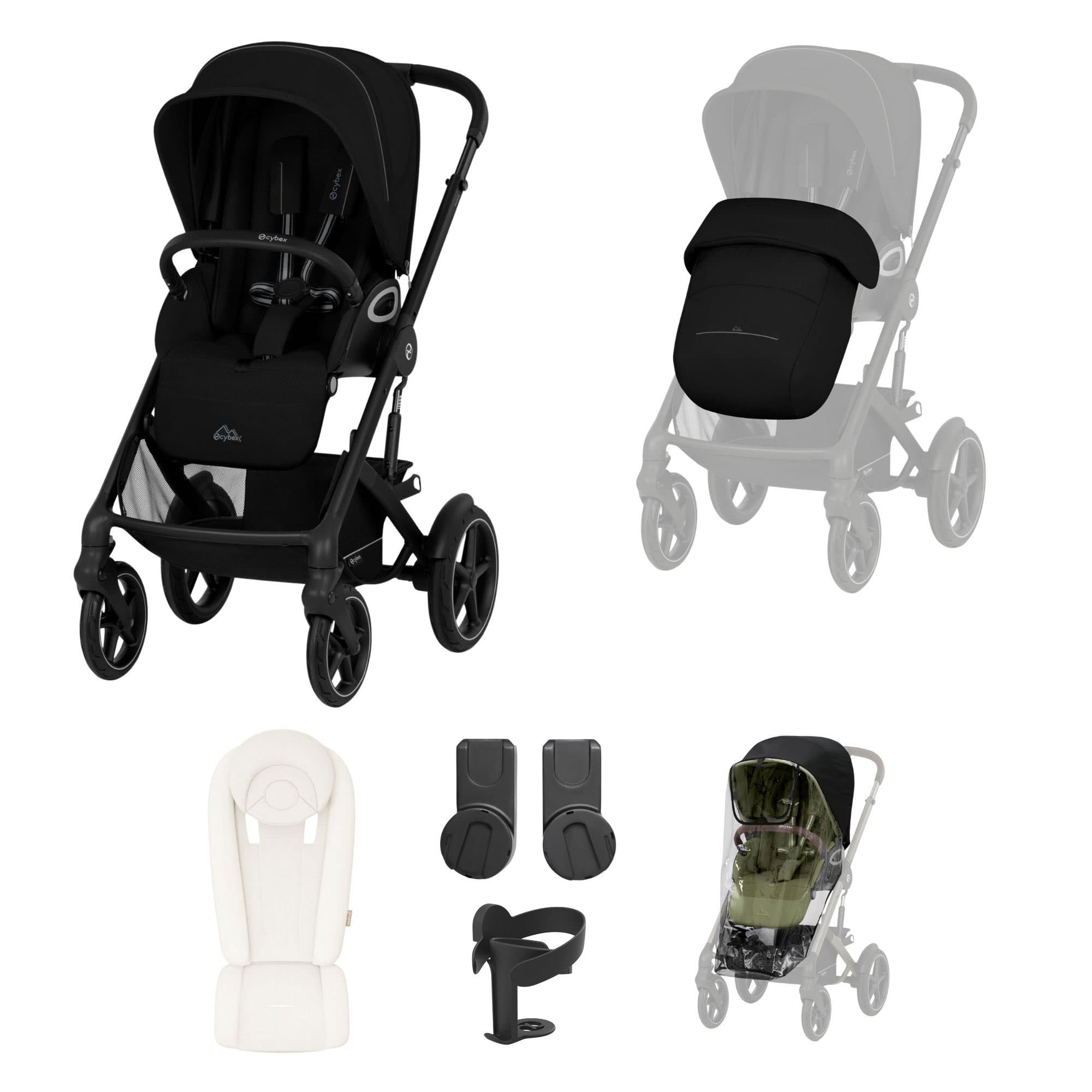 Cybex Talos S Lux 8 Piece Bundle in Moon Black Baby Prams 21401-TAL-8PC-NB-BLK 4063846534296