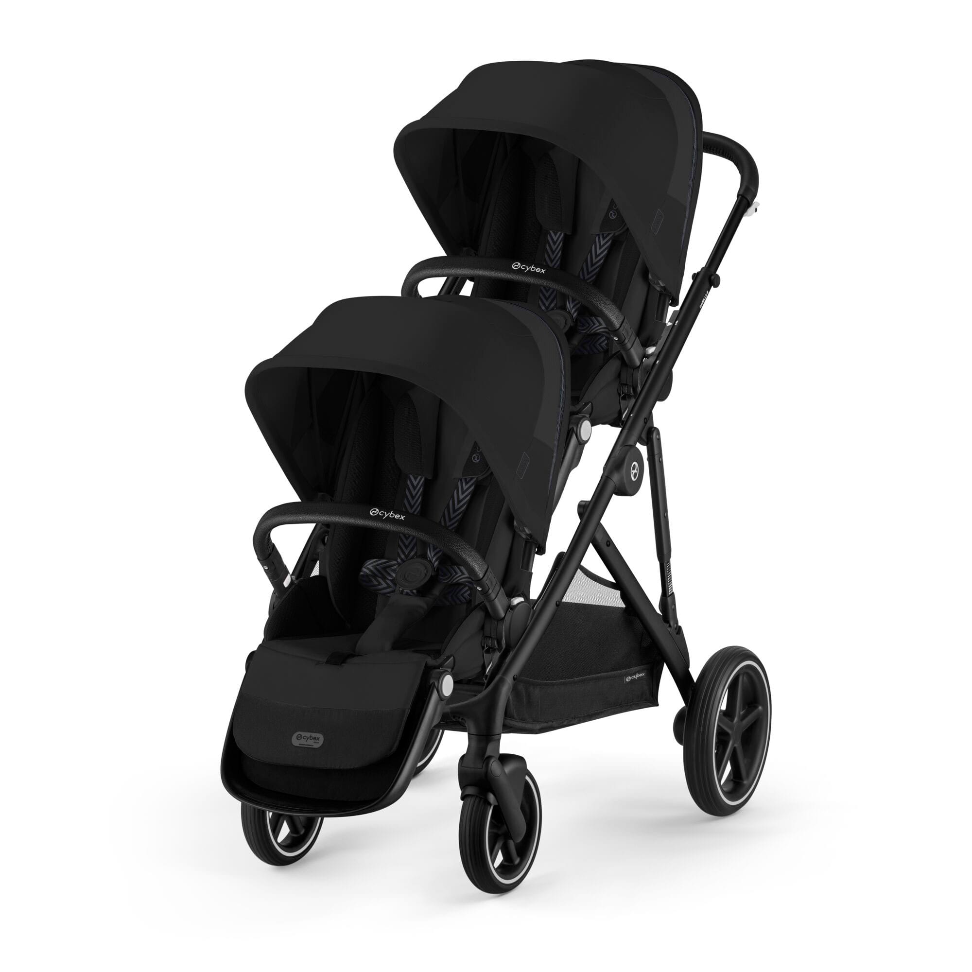 Cybex Gazelle S Twin Essential Pushchair Bundle in Moon Black Double & Twin Prams