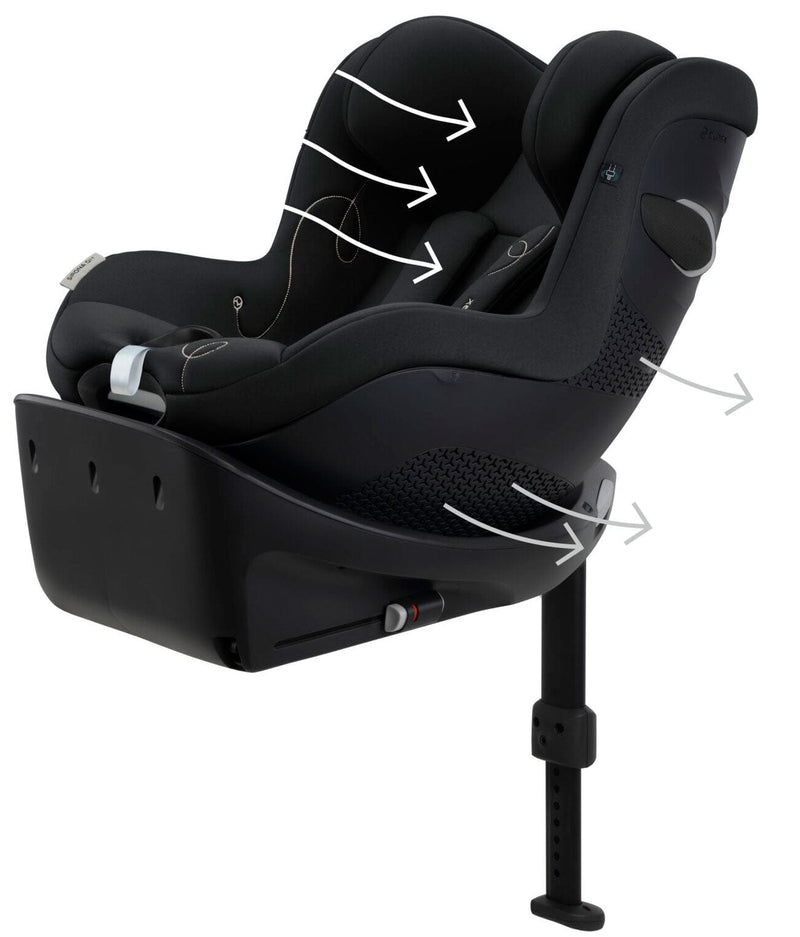 Cybex Sirona Gi i-Size - Moon Black Swivel Car Seats 522001637 4063846300587