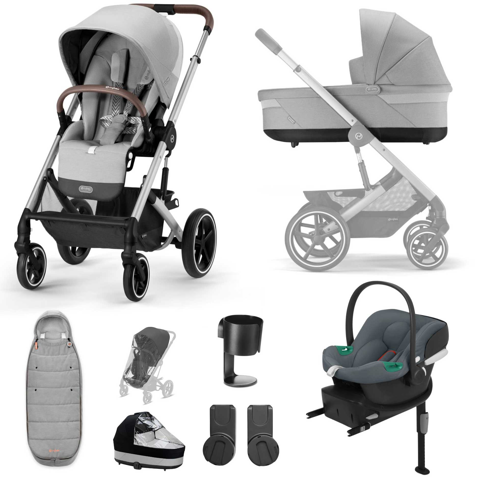 Cybex Balios S Lux Comfort Bundle in Silver/Lava Grey Travel Systems 127456-SLV-LAV-GRY 4063846317967