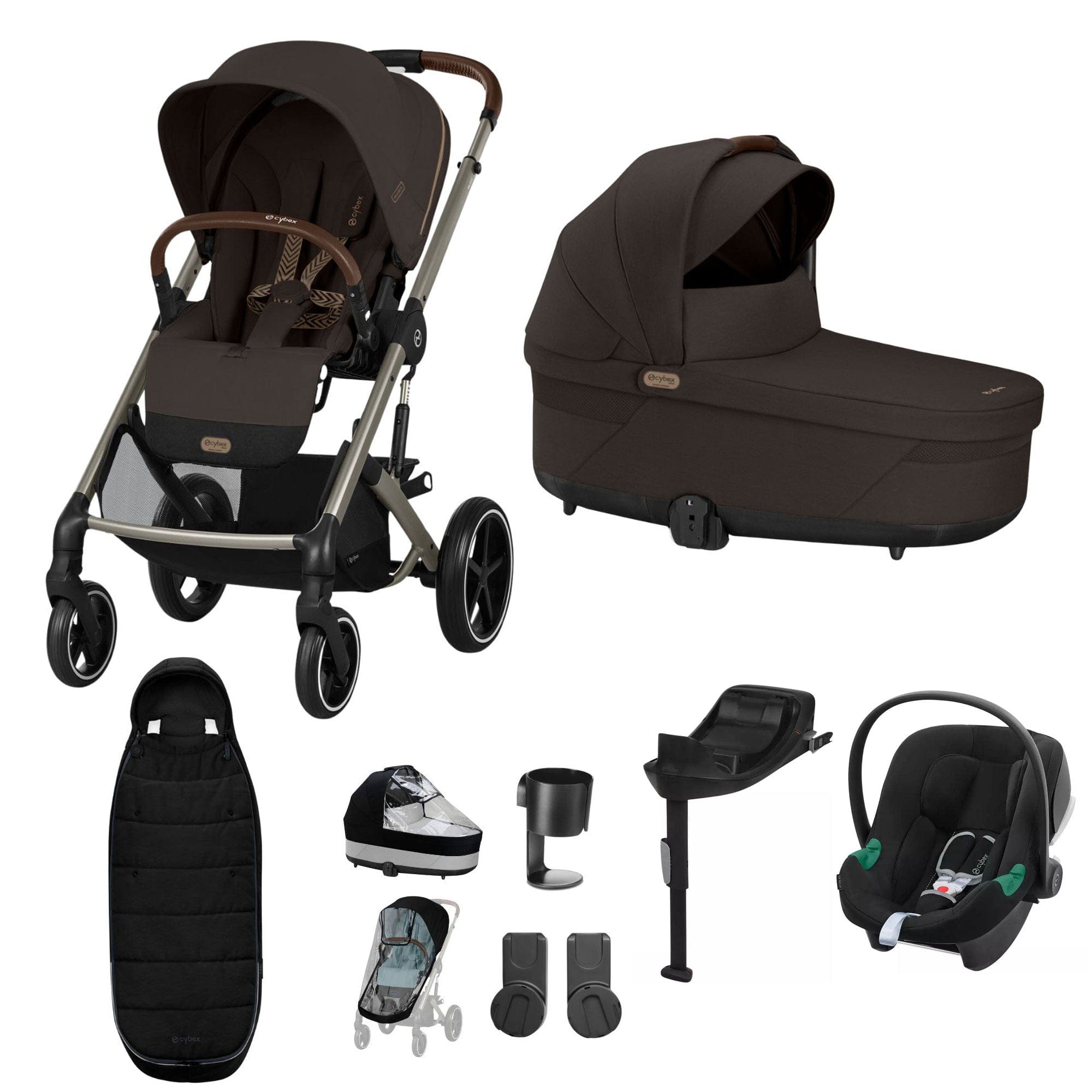 Cybex Balios S Lux Comfort Bundle in Taupe/Chocolate Brown Travel Systems 19408-COM-CHB-1 4063846511273