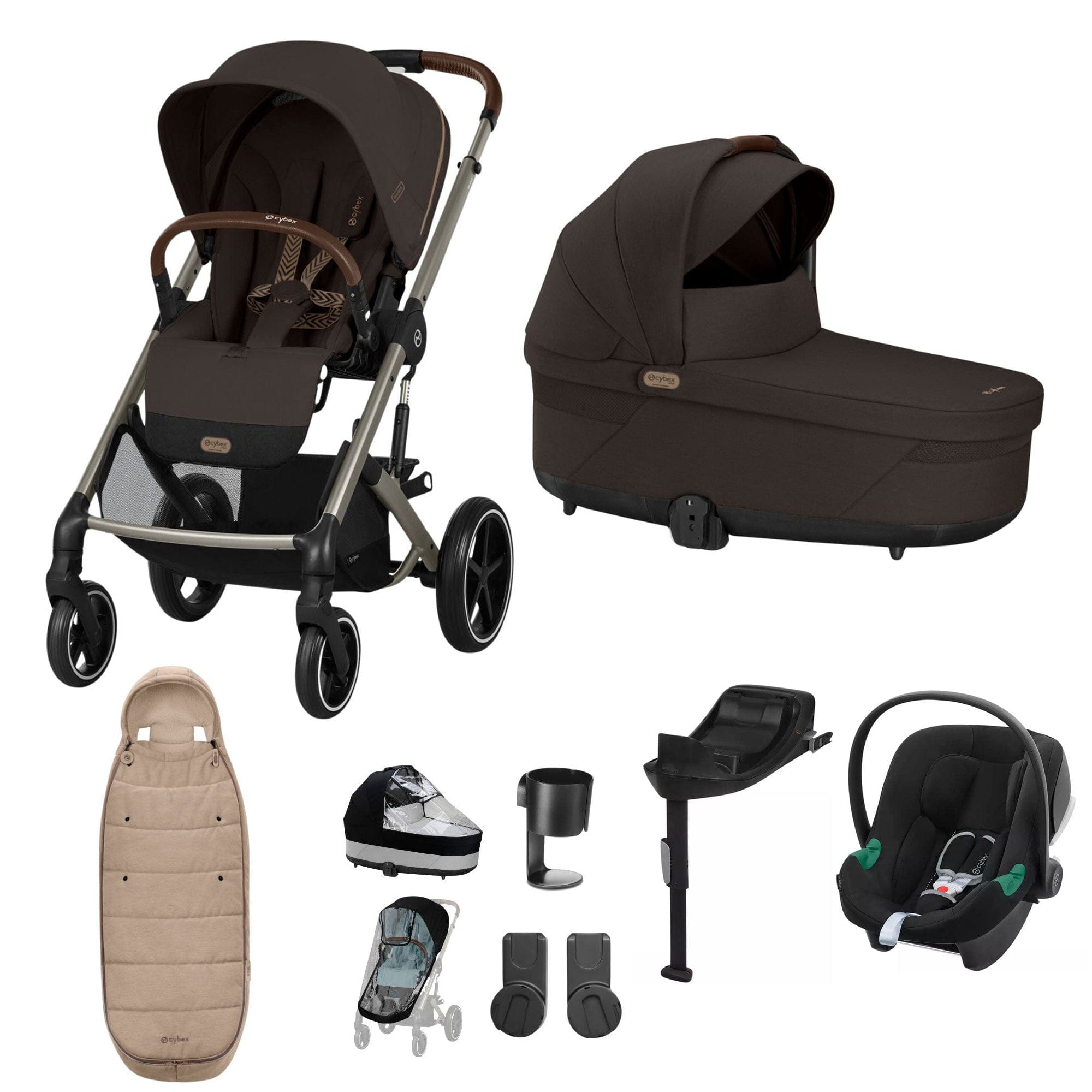 Cybex Balios S Lux Comfort Bundle in Taupe/Chocolate Brown Travel Systems 19408-COM-CHB-2 4063846511273