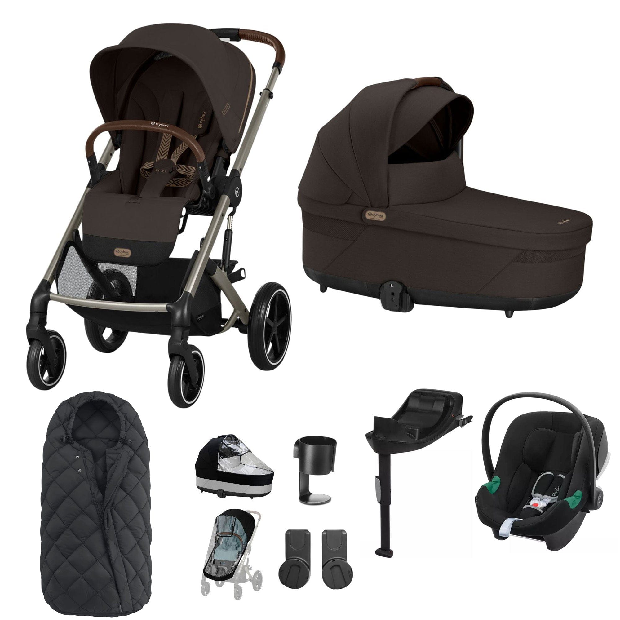 Cybex Balios S Lux Comfort Bundle in Taupe/Chocolate Brown Travel Systems 19408-COM-CHB-3 4063846511273
