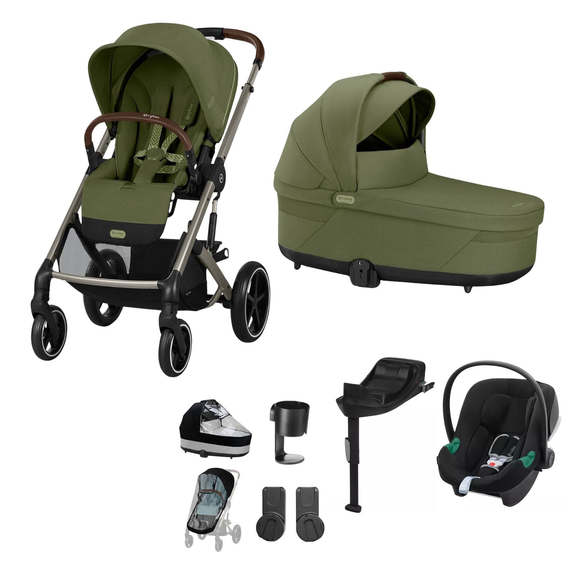 cybex balios s 2w1 Cybex Balios S Lux Comfort Bundle in Taupe/Moss Green
