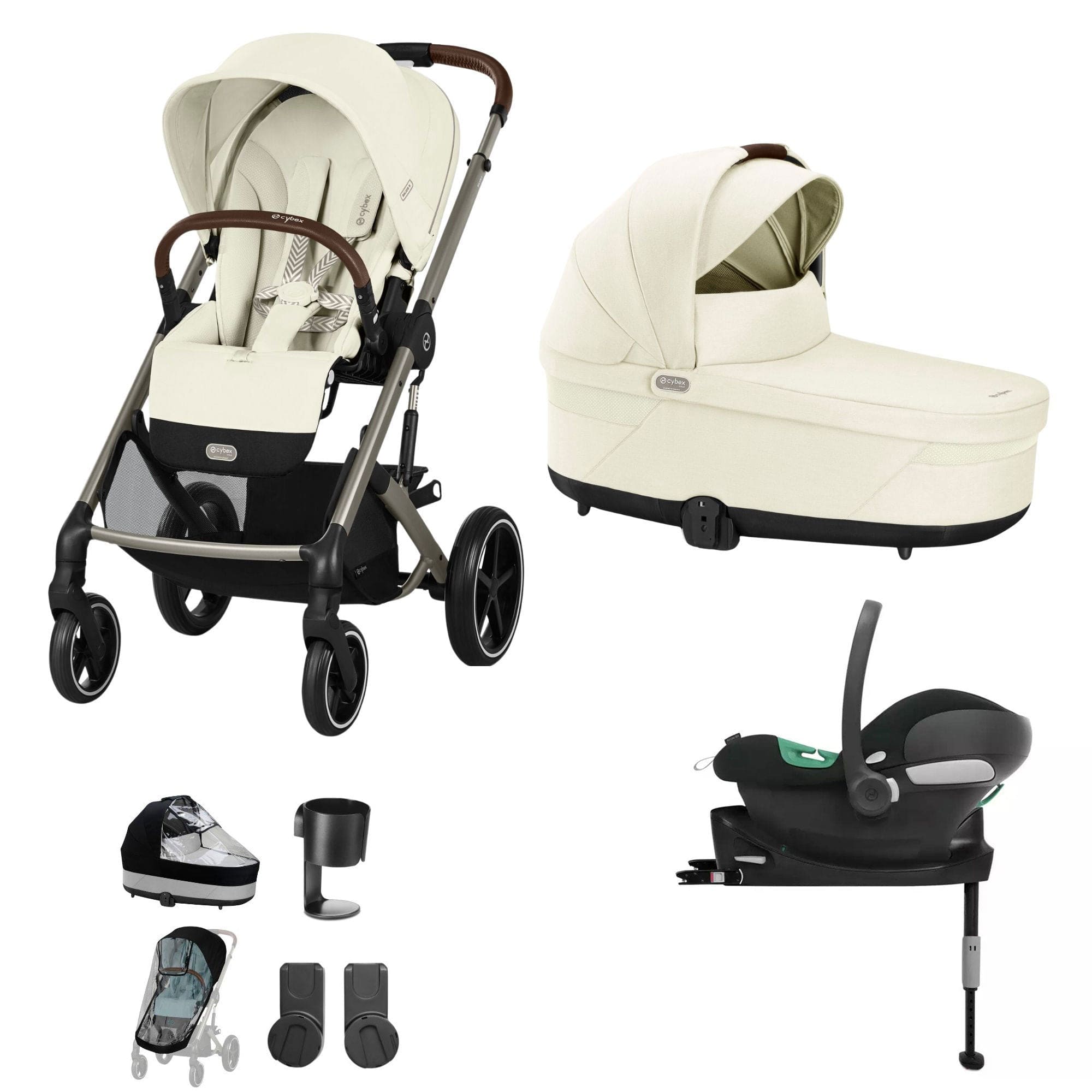 cybex melio seashell beige Cybex Balios S Lux Comfort Bundle in Taupe/Seashell Beige