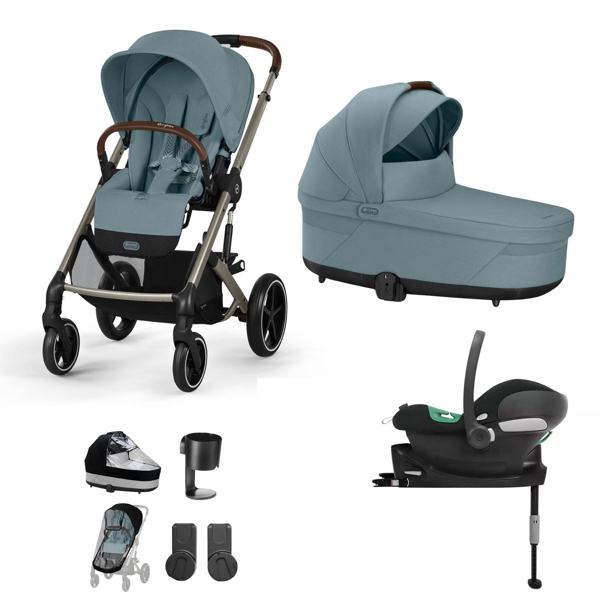 Cybex Balios S Lux Comfort Bundle in Taupe/Stormy Blue