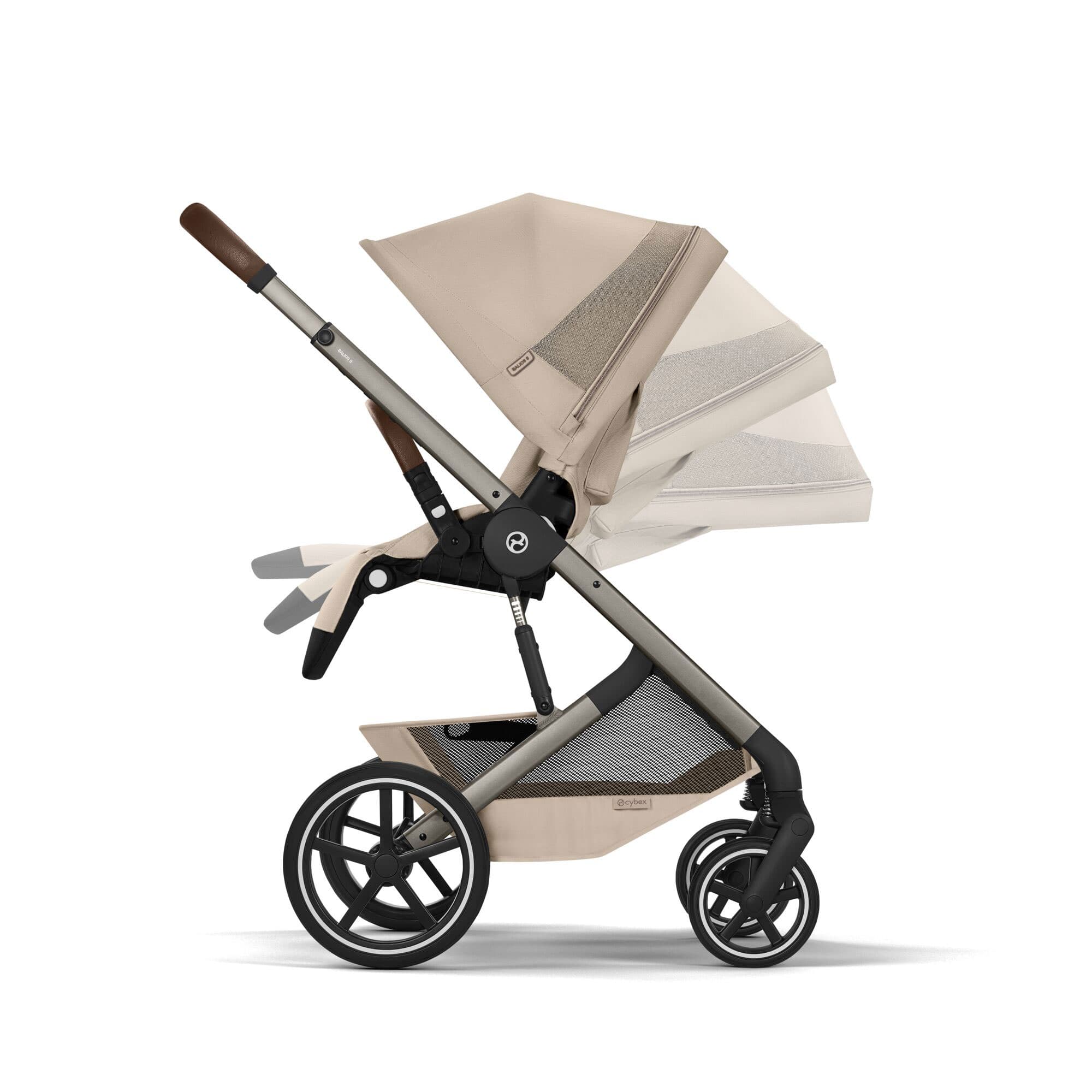 Cybex Balios S Lux Foldable Carrycot Travel System in Almond Beige Travel Systems