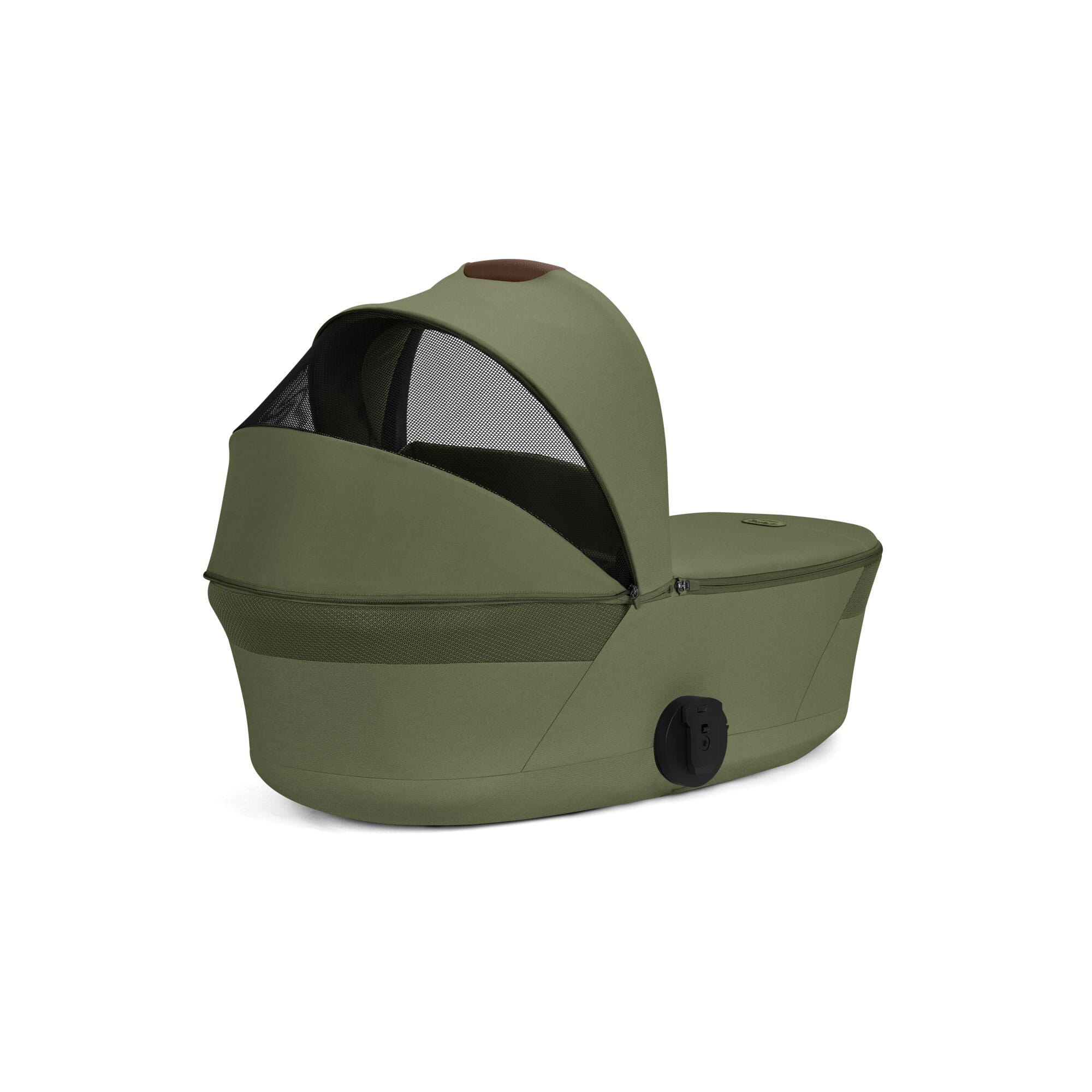 Cybex Balios S Lux Foldable Carrycot Travel System in Moss Green Travel Systems