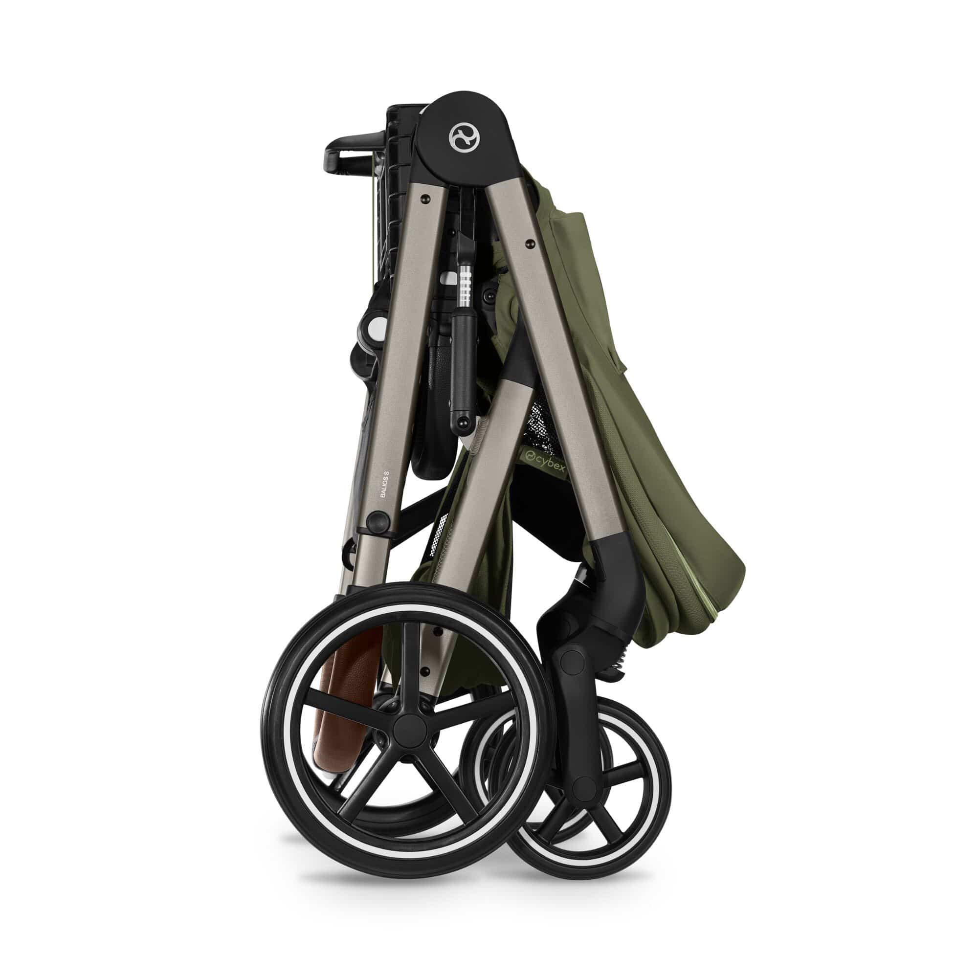 Cybex Balios S Lux Foldable Carrycot Travel System in Moss Green Travel Systems