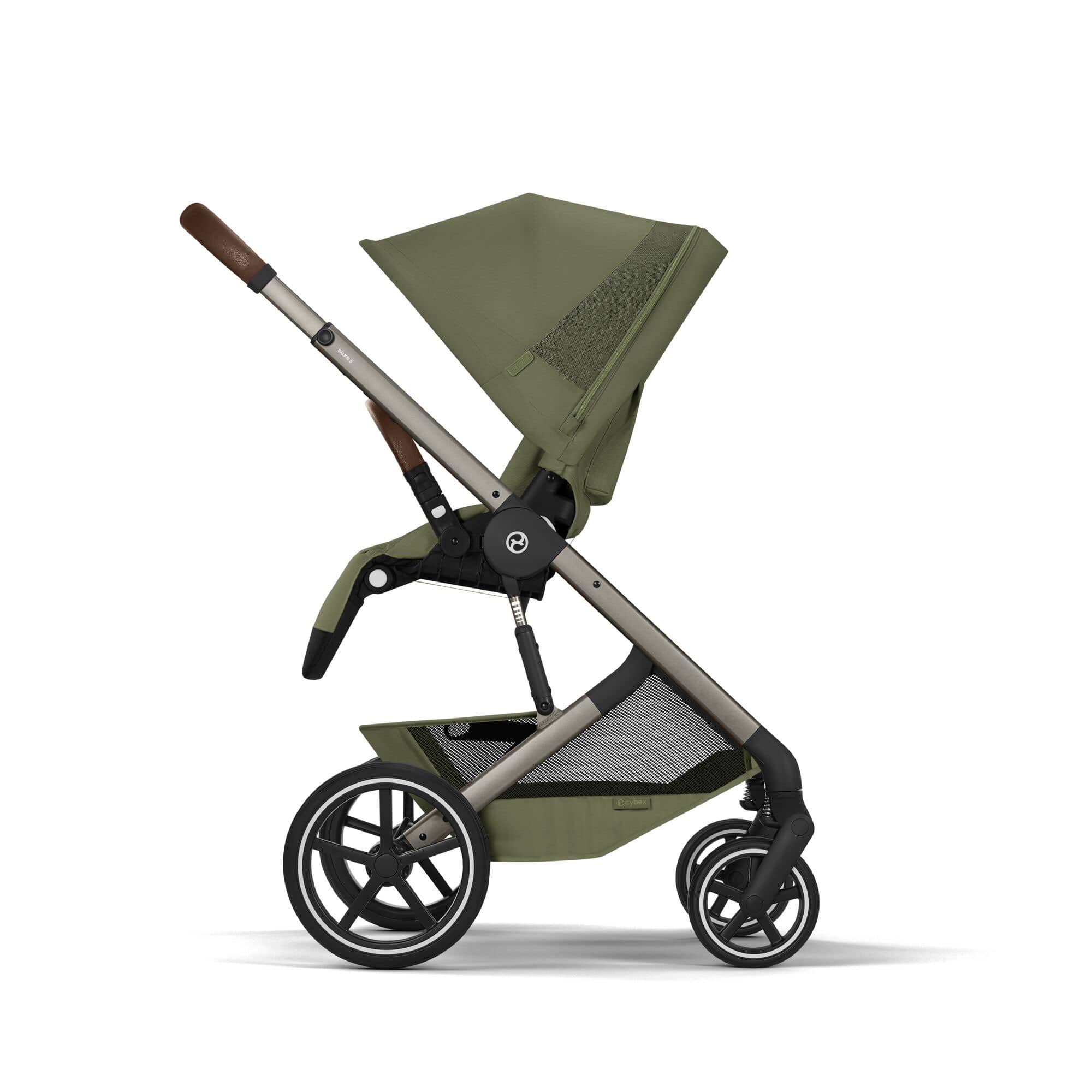 Cybex Balios S Lux Foldable Carrycot Travel System in Moss Green Travel Systems