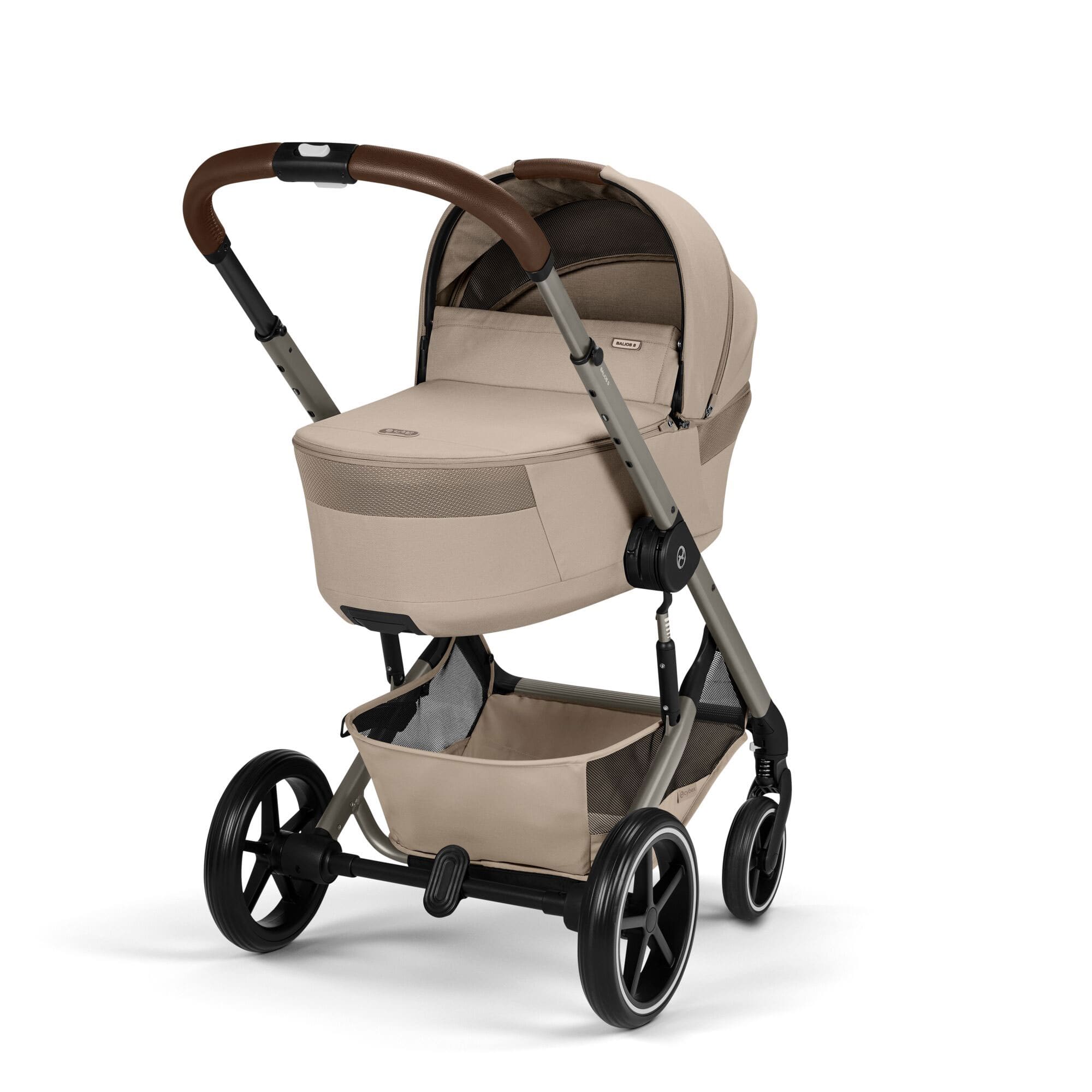 Cybex Balios S Lux Foldable Carrycot Ultimate Travel System in Almond Beige Travel Systems