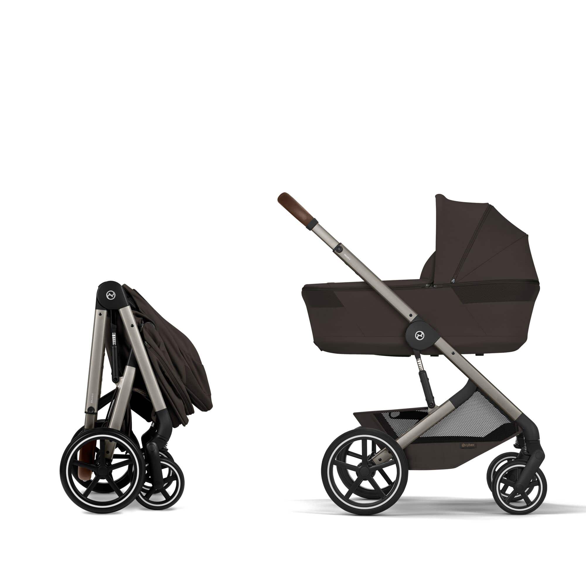 Cybex Balios S Lux Foldable Carrycot Ultimate Travel System in Chocolate Brown Travel Systems