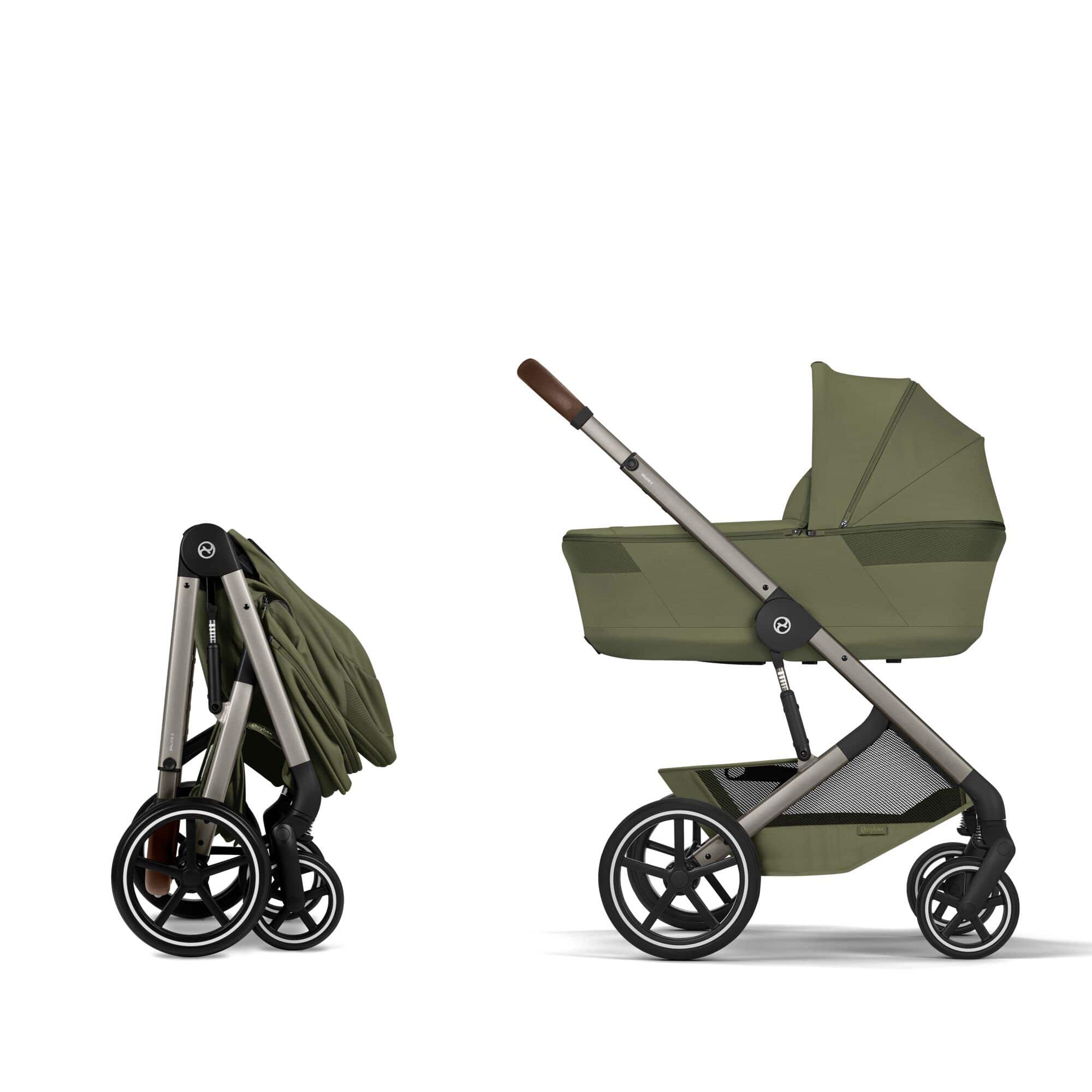 Cybex Balios S Lux Foldable Carrycot Ultimate Travel System in Moss Green