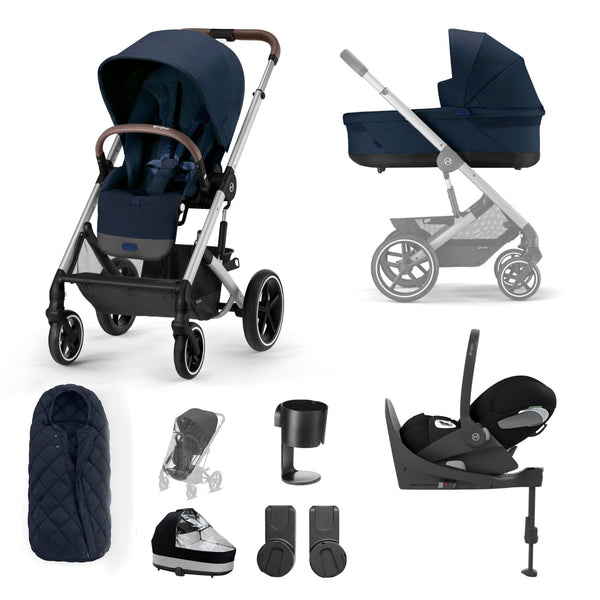 Cybex Balios S Lux Luxury Bundle in Silver/Ocean Blue Travel Systems 127460-SLV-OCE-BLU 4063846366330