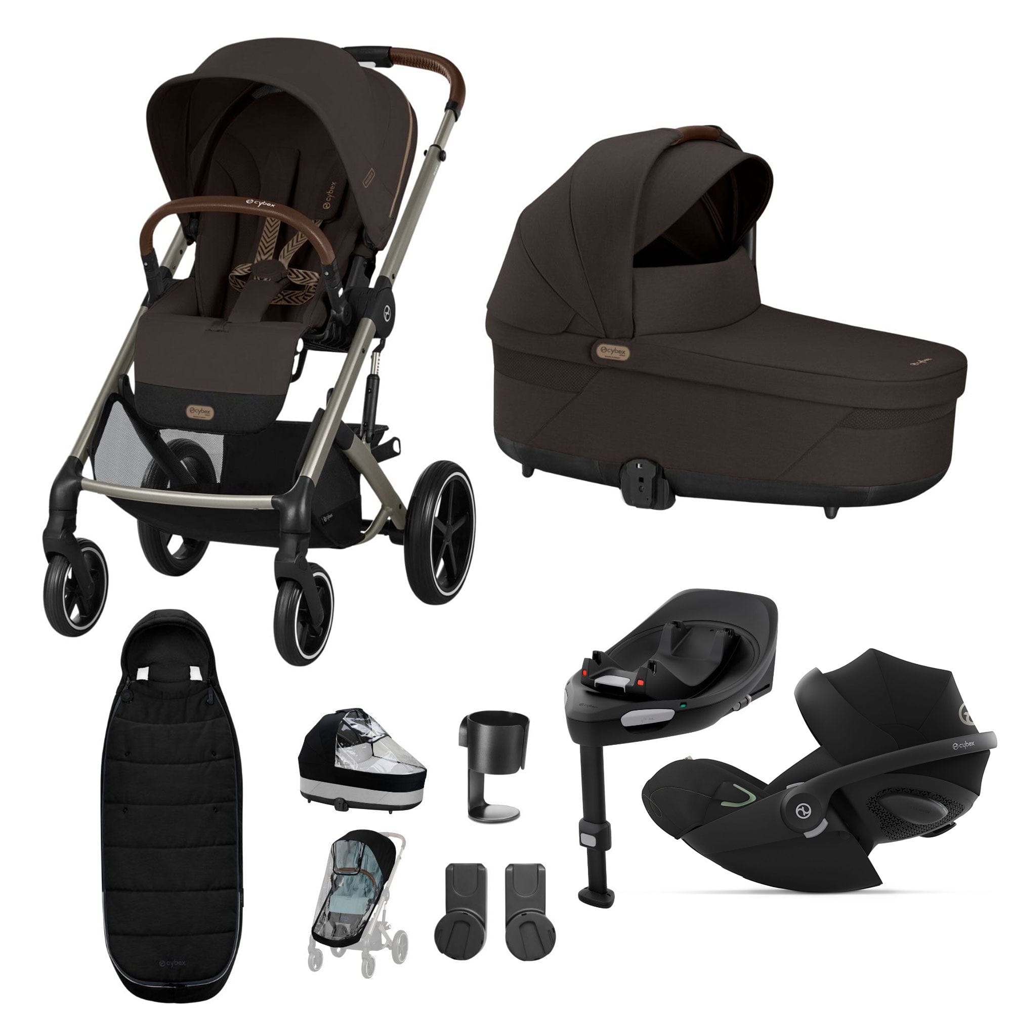 Cybex Balios S Lux Luxury Bundle in Taupe/Chocolate Brown Travel Systems 19413-LUX-G-CHB-1 4063846511273