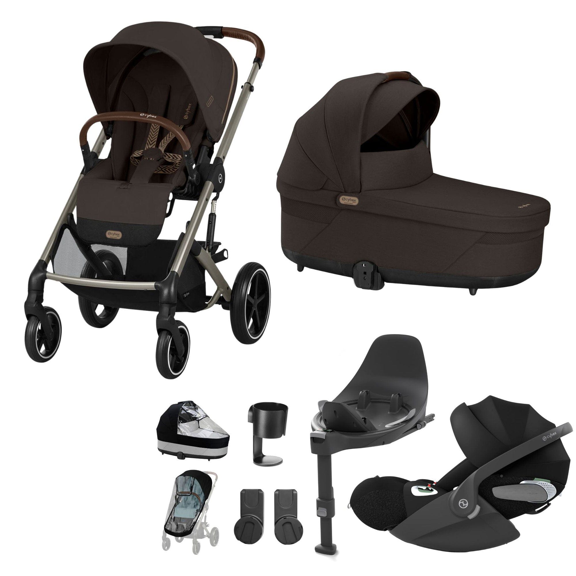 Cybex Balios S Lux Luxury Bundle in Taupe/Chocolate Brown Travel Systems 19478-LUX-T-CHB-5 4063846511273