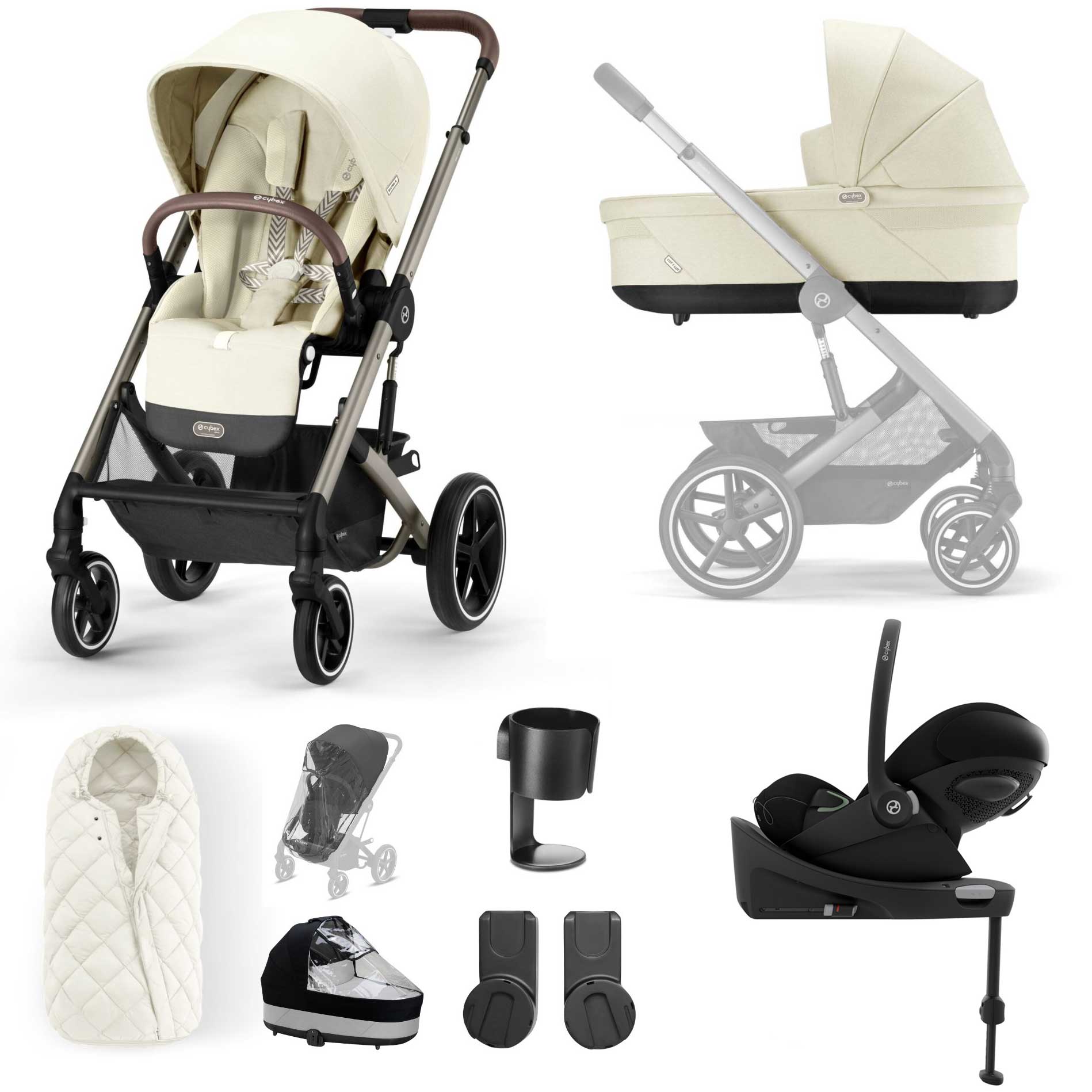 Cybex Balios S Lux Luxury Bundle in Taupe/Seashell Beige Travel Systems 14668-TPE-SEA-BEI 4063846318124