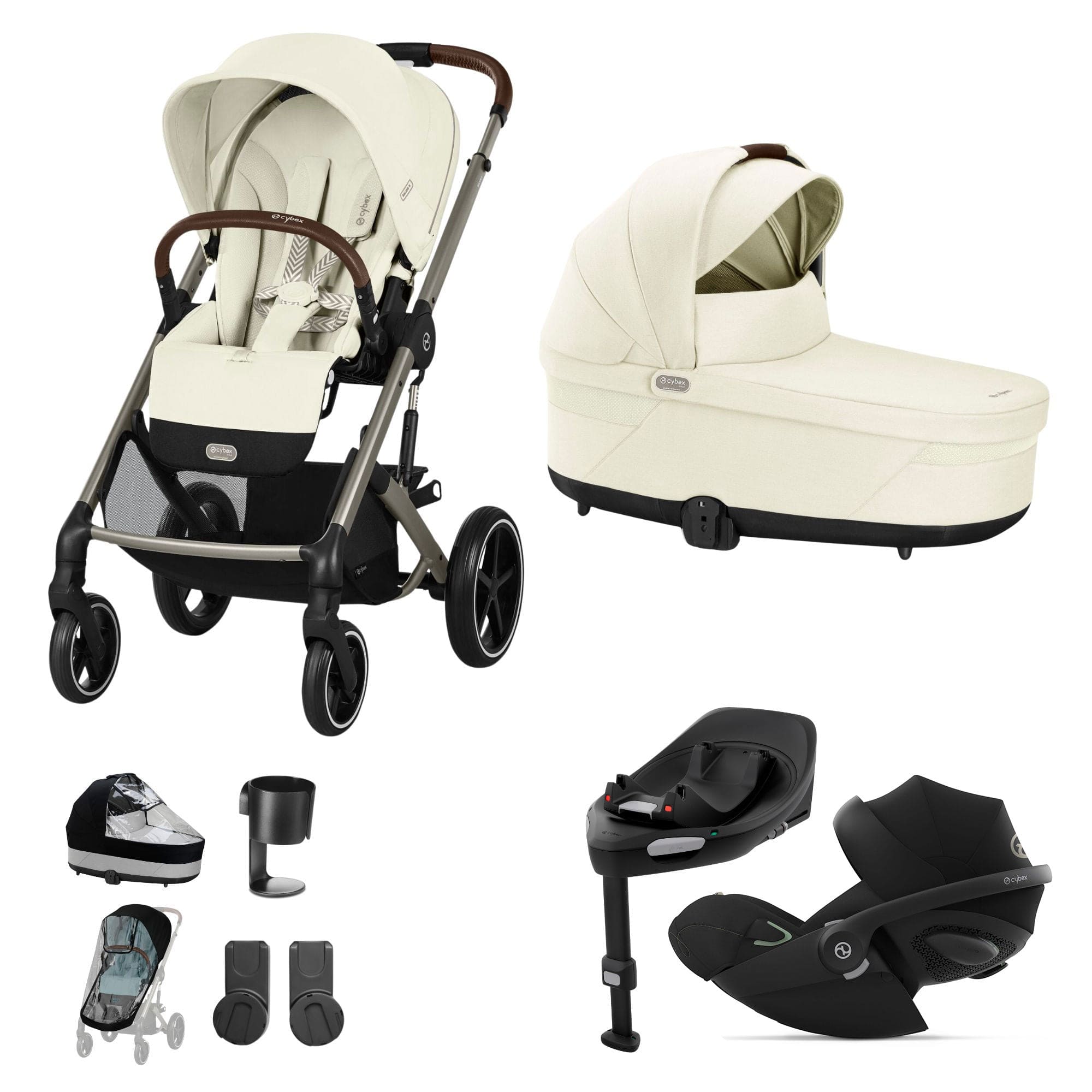 Cybex Balios S Lux Luxury Bundle in Taupe/Seashell Beige Travel Systems 16917-SEA-BEI-4 4063846318124