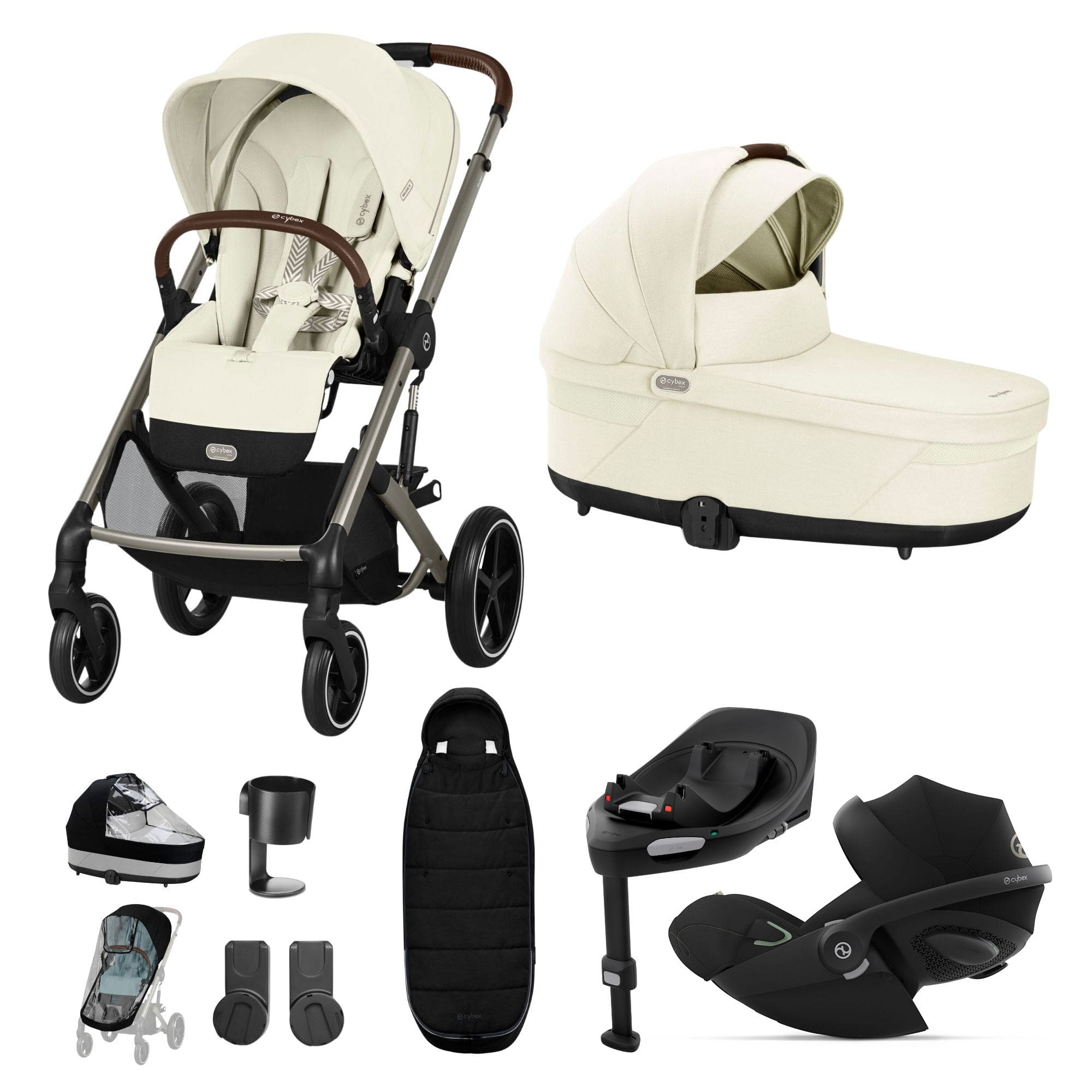 Cybex Balios S Lux Luxury Bundle in Taupe/Seashell Beige Travel Systems 16917-SEA-BEI 4063846318124