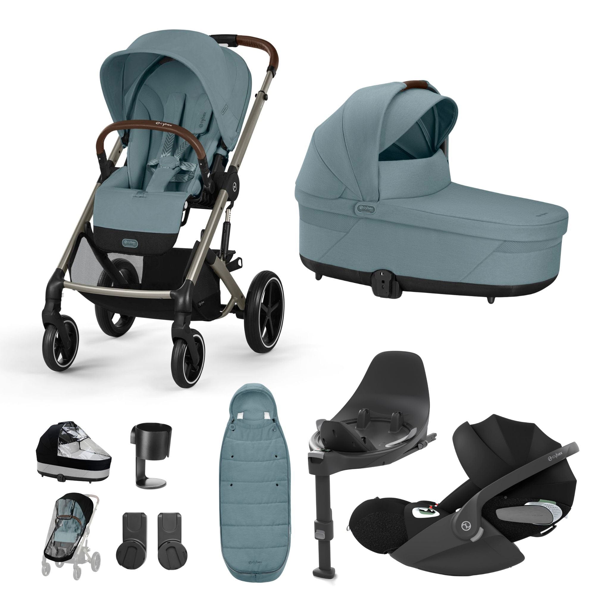 Cybex Balios S Lux Luxury Bundle in Taupe/Stromy Blue