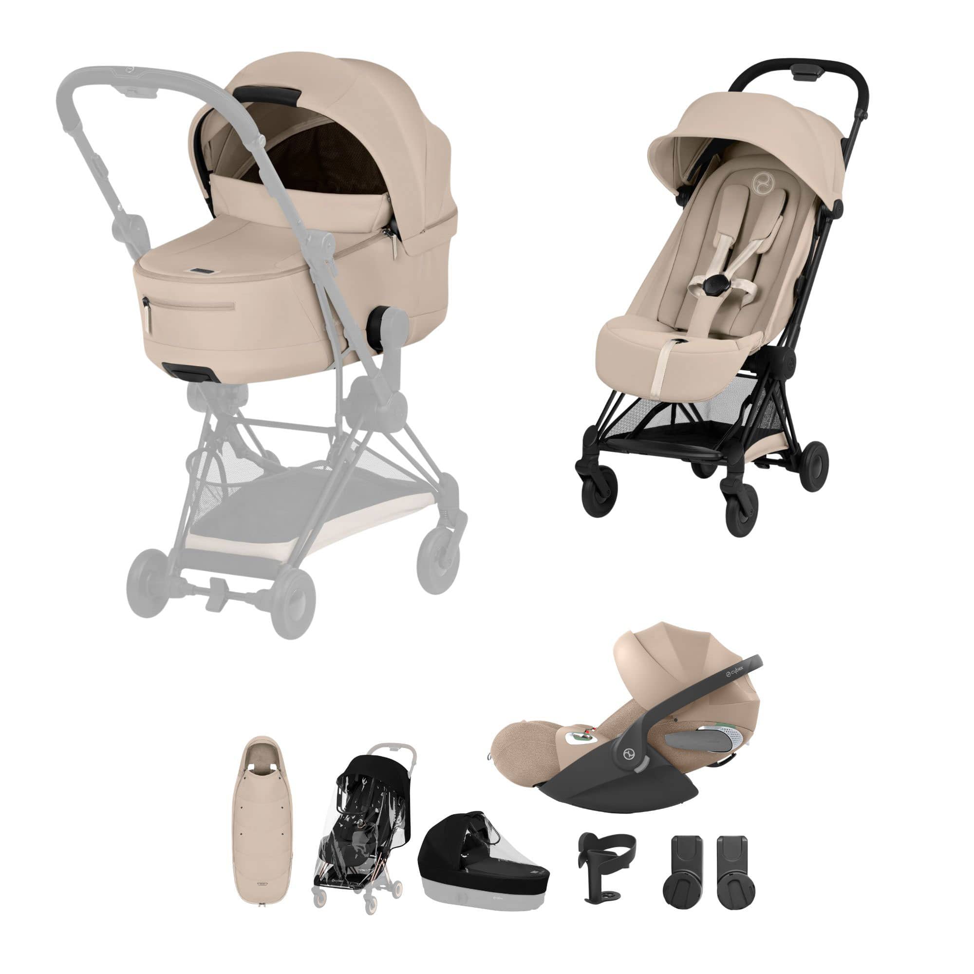 Cybex Coya Ultimate Accessory Bundle - Comfort Collection in Cozy Beige Travel Systems 22045-MB-COZ-BEI-1 4063846550302