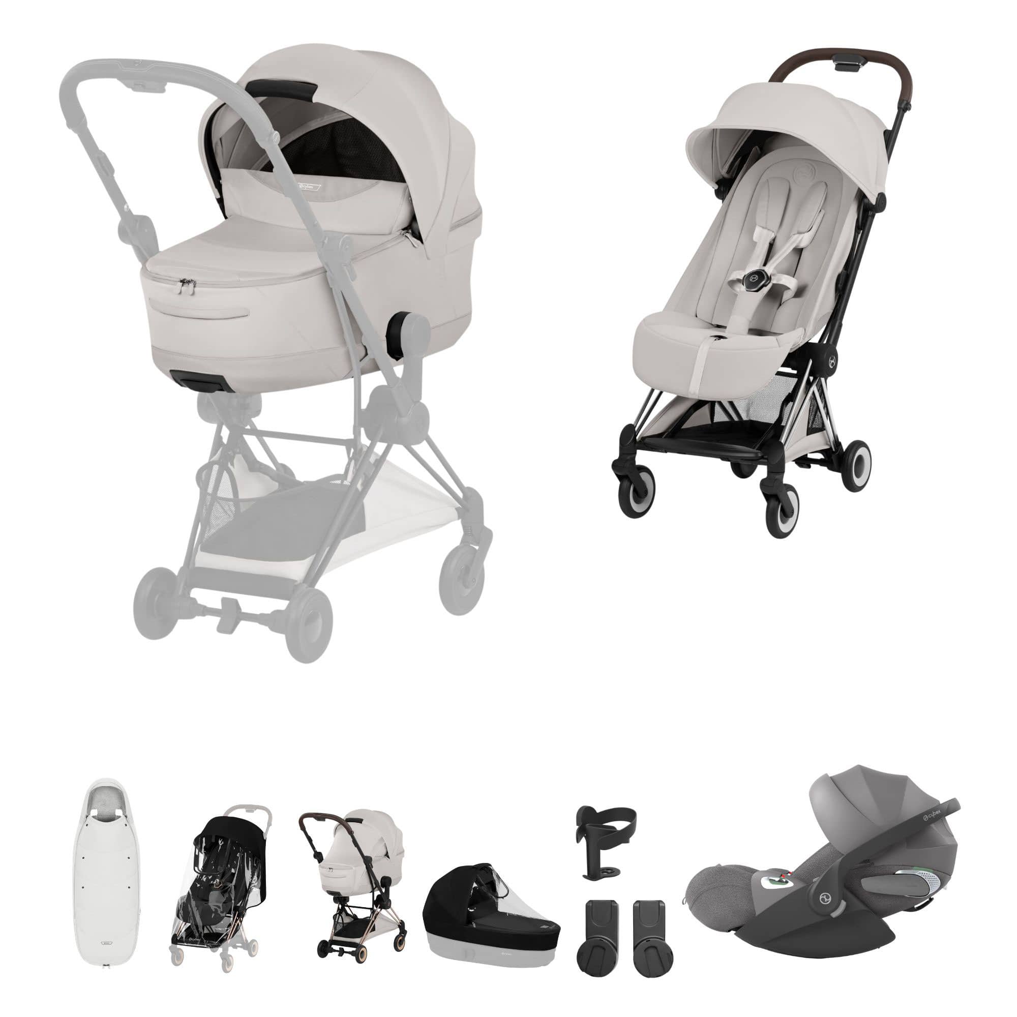 Cybex Coya Ultimate Accessory Bundle - Style Collection in City Grey Travel Systems 22015-CB-CIT-GRY-1 4063846561650