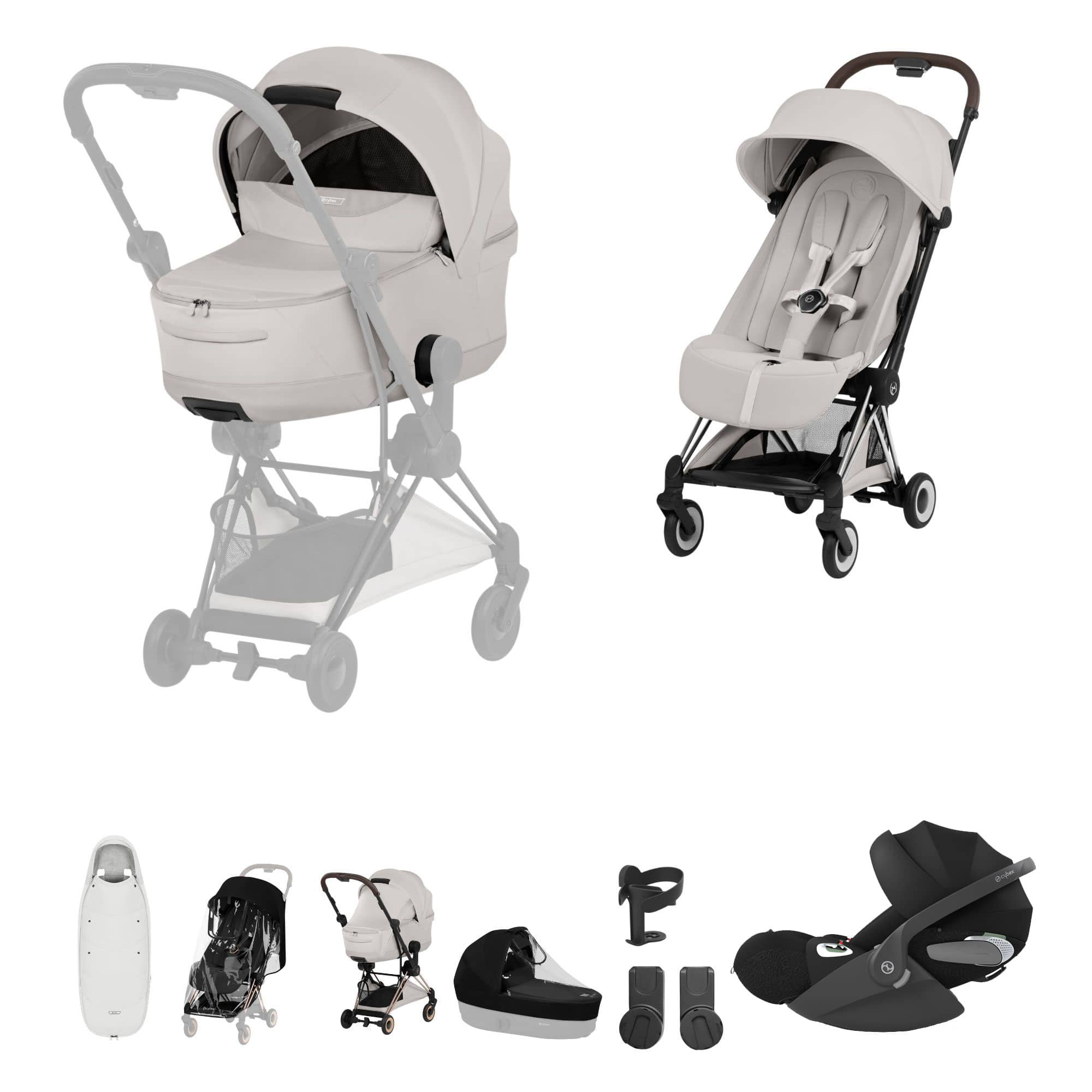 Cybex Coya Ultimate Accessory Bundle - Style Collection in City Grey Travel Systems 22015-CB-CIT-GRY 4063846561650