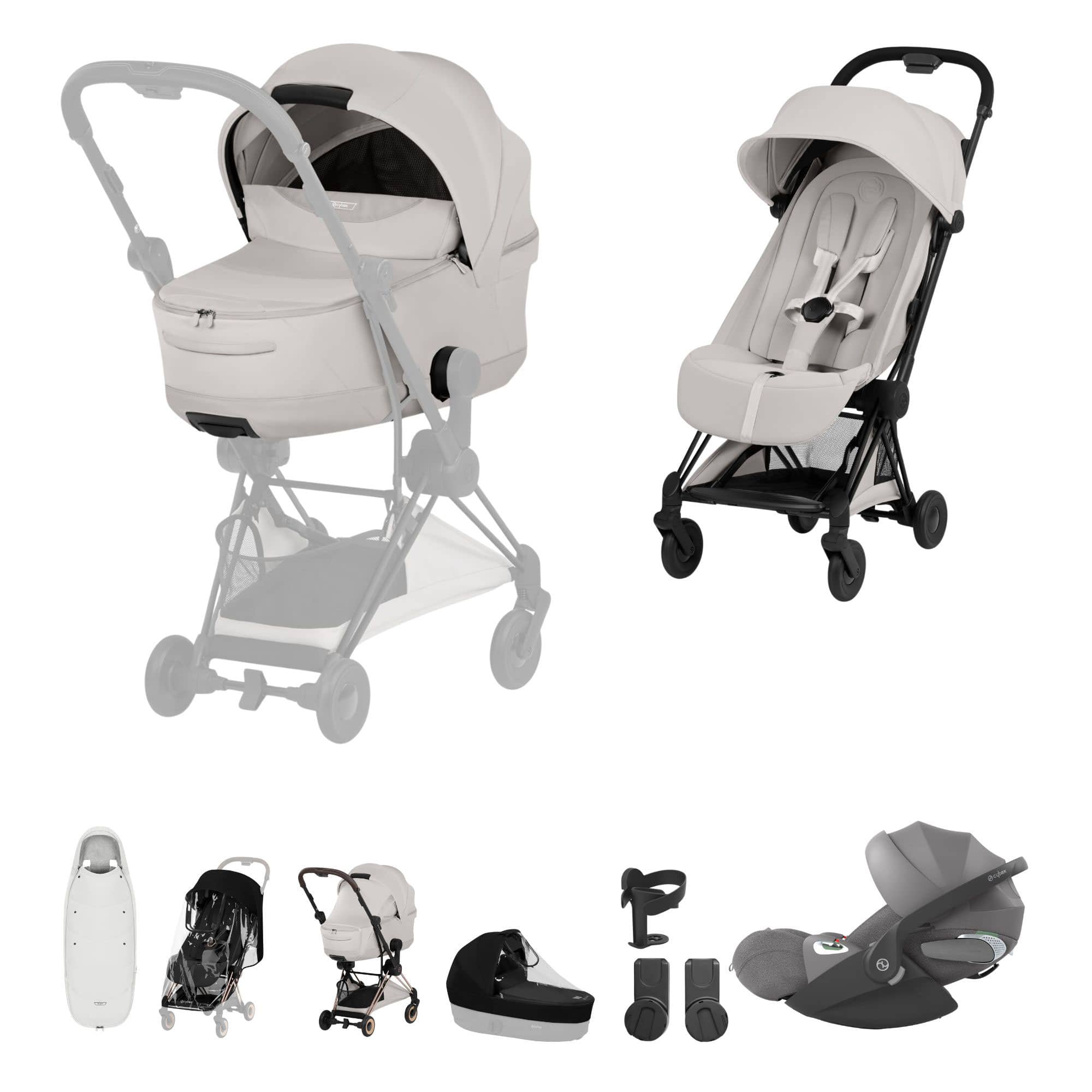 Cybex Coya Ultimate Accessory Bundle - Style Collection in City Grey Travel Systems 22015-MB-CIT-GRY-1 4063846561308
