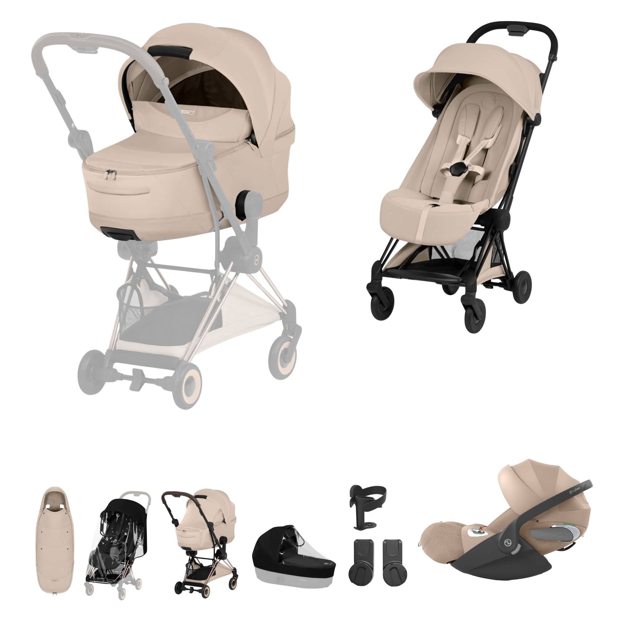 Cybex Coya Ultimate Accessory Bundle - Style Collection in Cozy Beige Travel Systems 22015-MB-COZ-BEI-1 4063846561445
