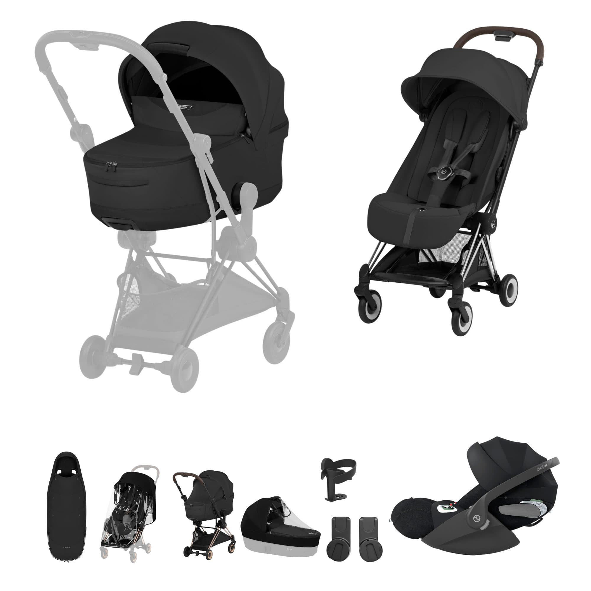 Cybex Coya Ultimate Accessory Bundle - Style Collection in Sepia Black Travel Systems 22015-CB-BLK-1 4063846561582