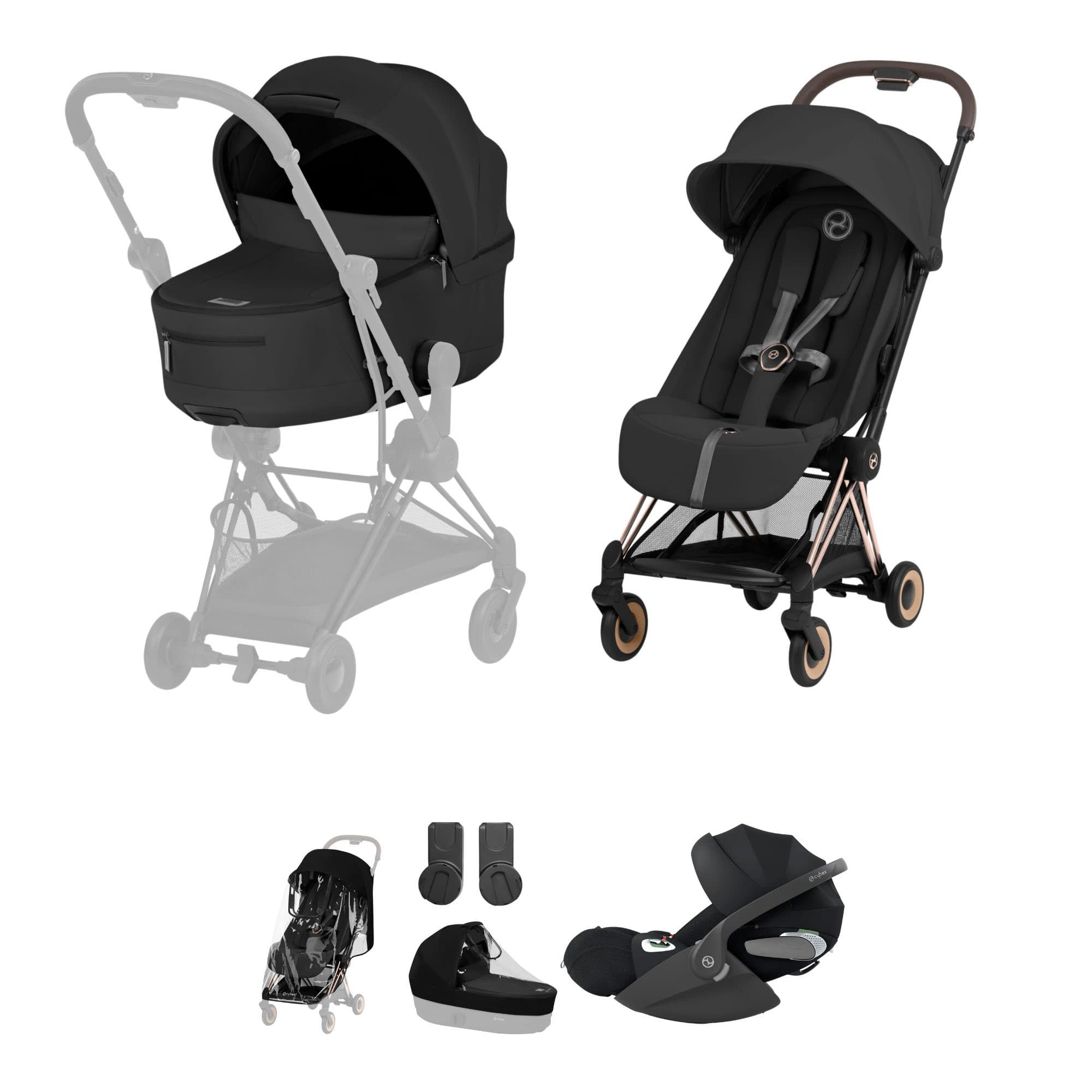 Cybex Coya Ultimate Bundle - Comfort Collection in Sepia Black Travel Systems 22041-RG-BLK-1 4063846550234