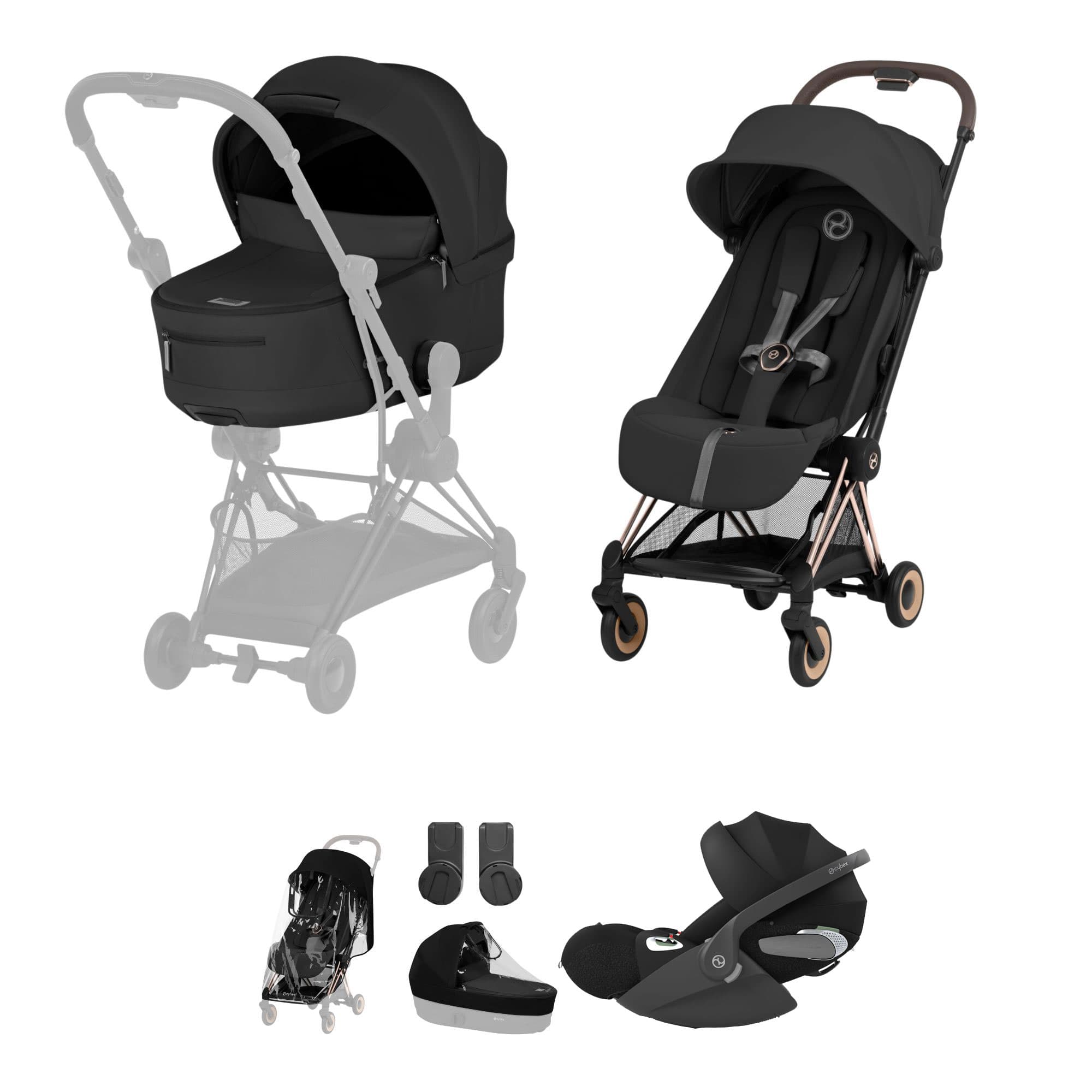 Cybex Coya Ultimate Bundle - Comfort Collection in Sepia Black Travel Systems 22041-RG-BLK 4063846550234